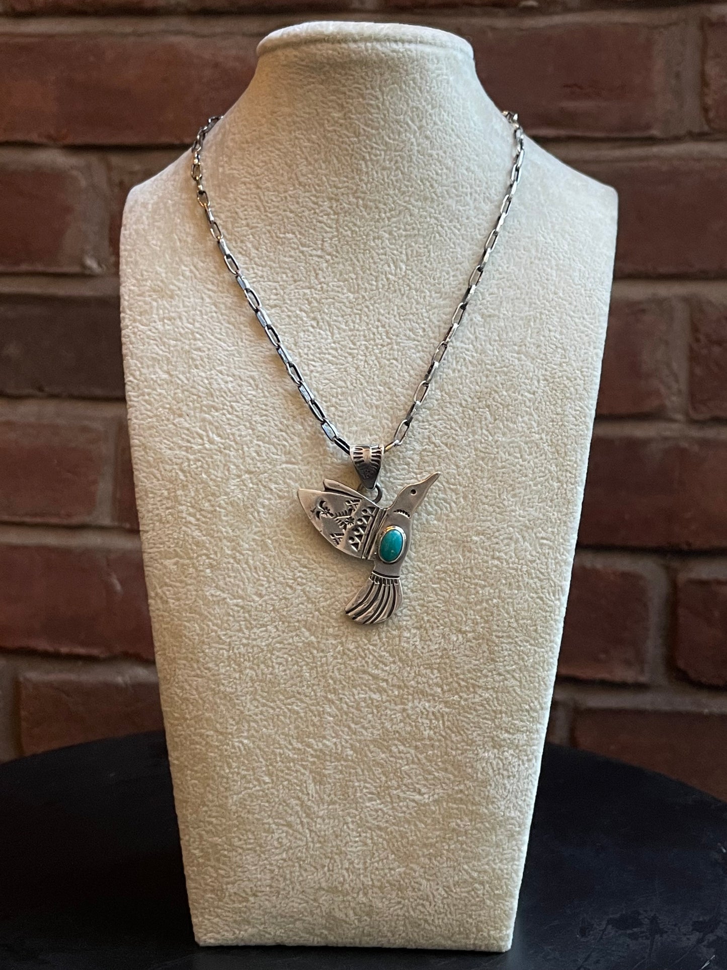 Turquoise Hummingbird Pendant | 925 Sterling Silver E265