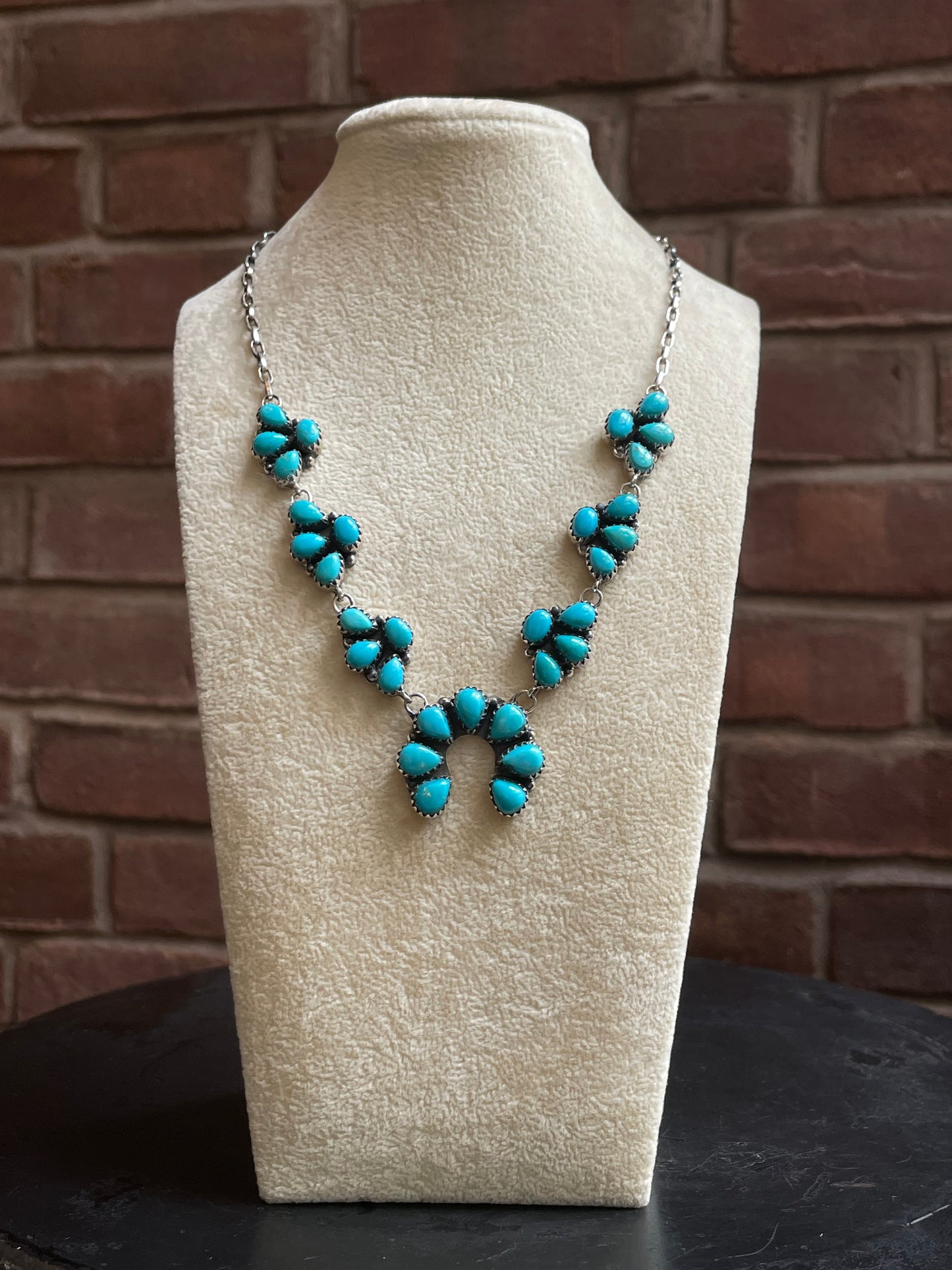 Turquoise Cluster Naja Necklace | 925 Sterling Silver E603