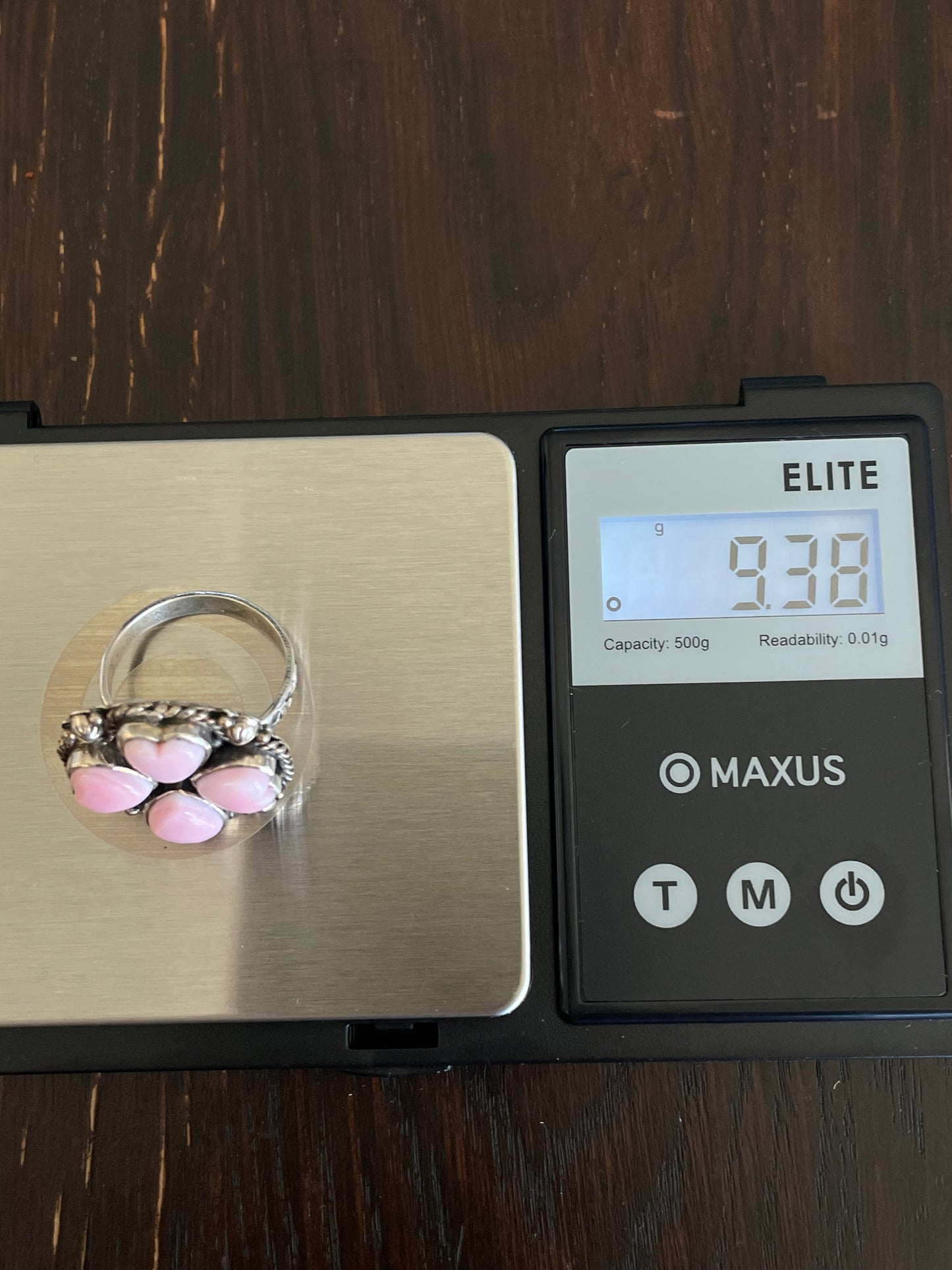 Pink Conch Heart Ring Size 8| Sterling Silver E906