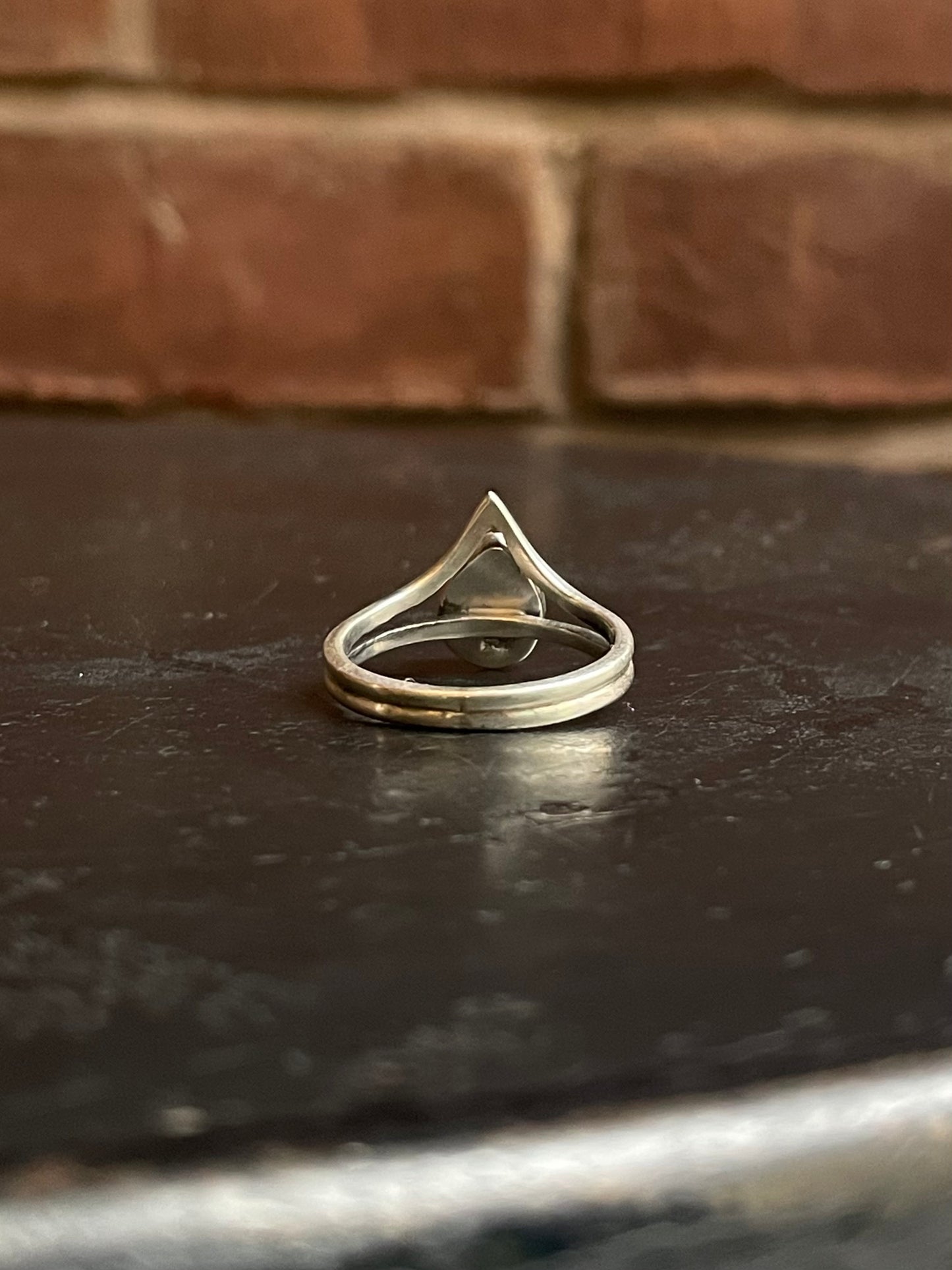 Pink Conch Tear Drop Ring Size 8 | 925 Sterling Silver G154