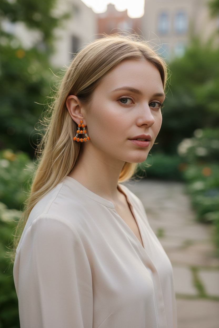 Spiny Oyster Chandelier Stud Earrings | 925 Sterling Silver B961