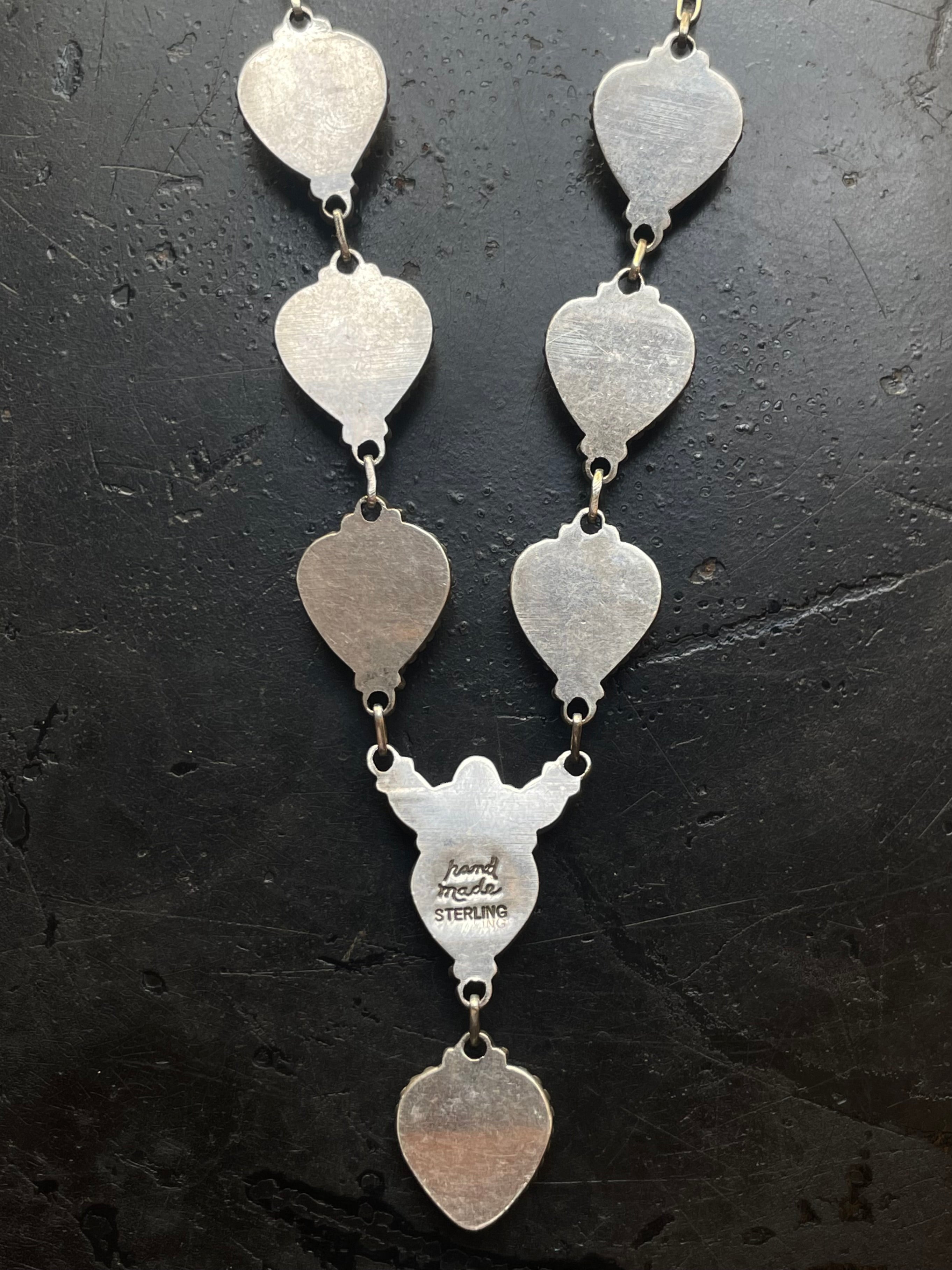 Kingman Turquoise Heart Lariat Necklace | 925 Sterling Silver G606