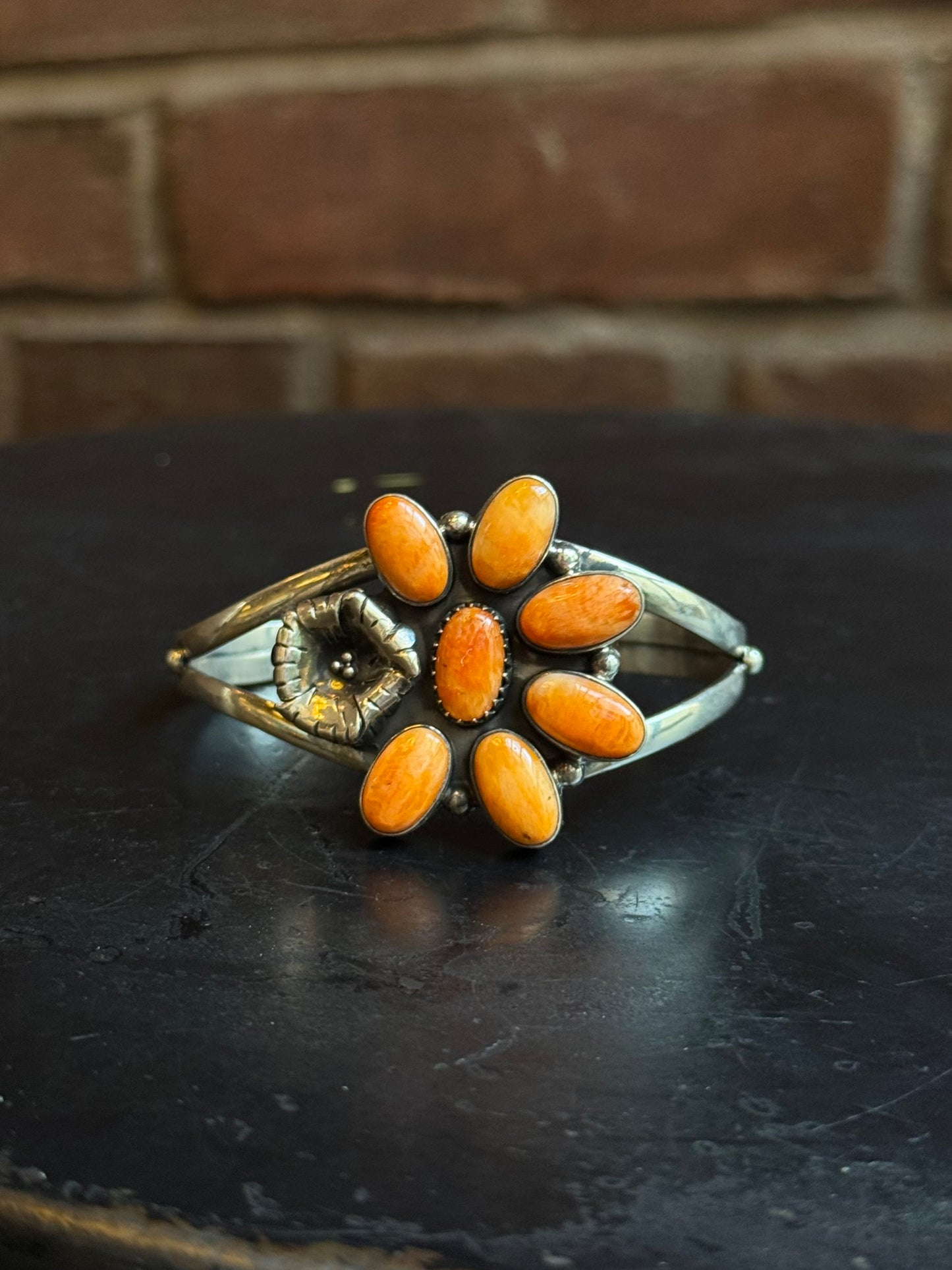 Spiny Oyster Flower Cuff Bracelet | 925 Sterling Silver | C297