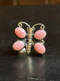 Pink Conch Butterfly Ring Size 8 | Sterling Silver E909