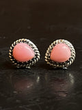 Pink Conch Stud Earrings | 925 Sterling Silver G183