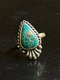 Turquoise Tear Drop Ring Size 6 | Sterling Silver E877