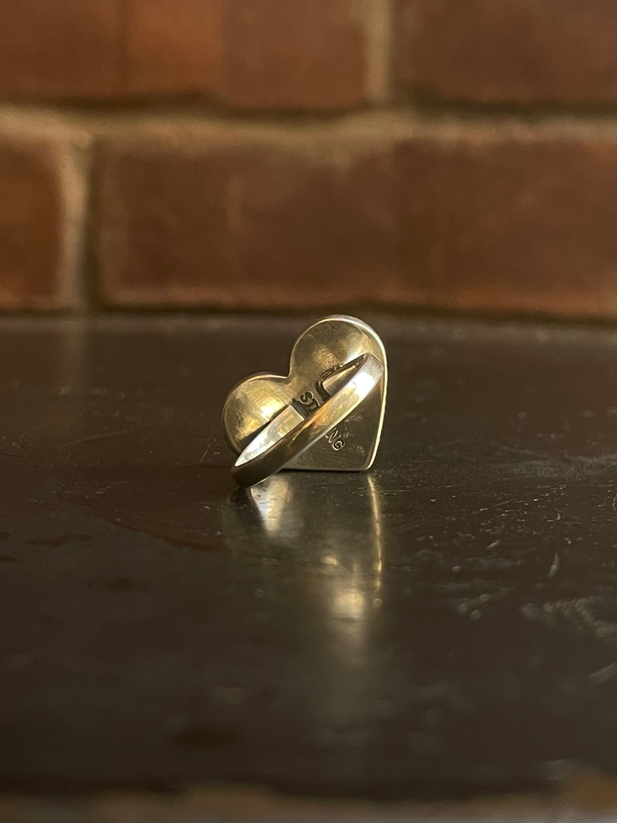 Kingman Turquoise Heart Ring | Sterling Silver | Size 6 G347