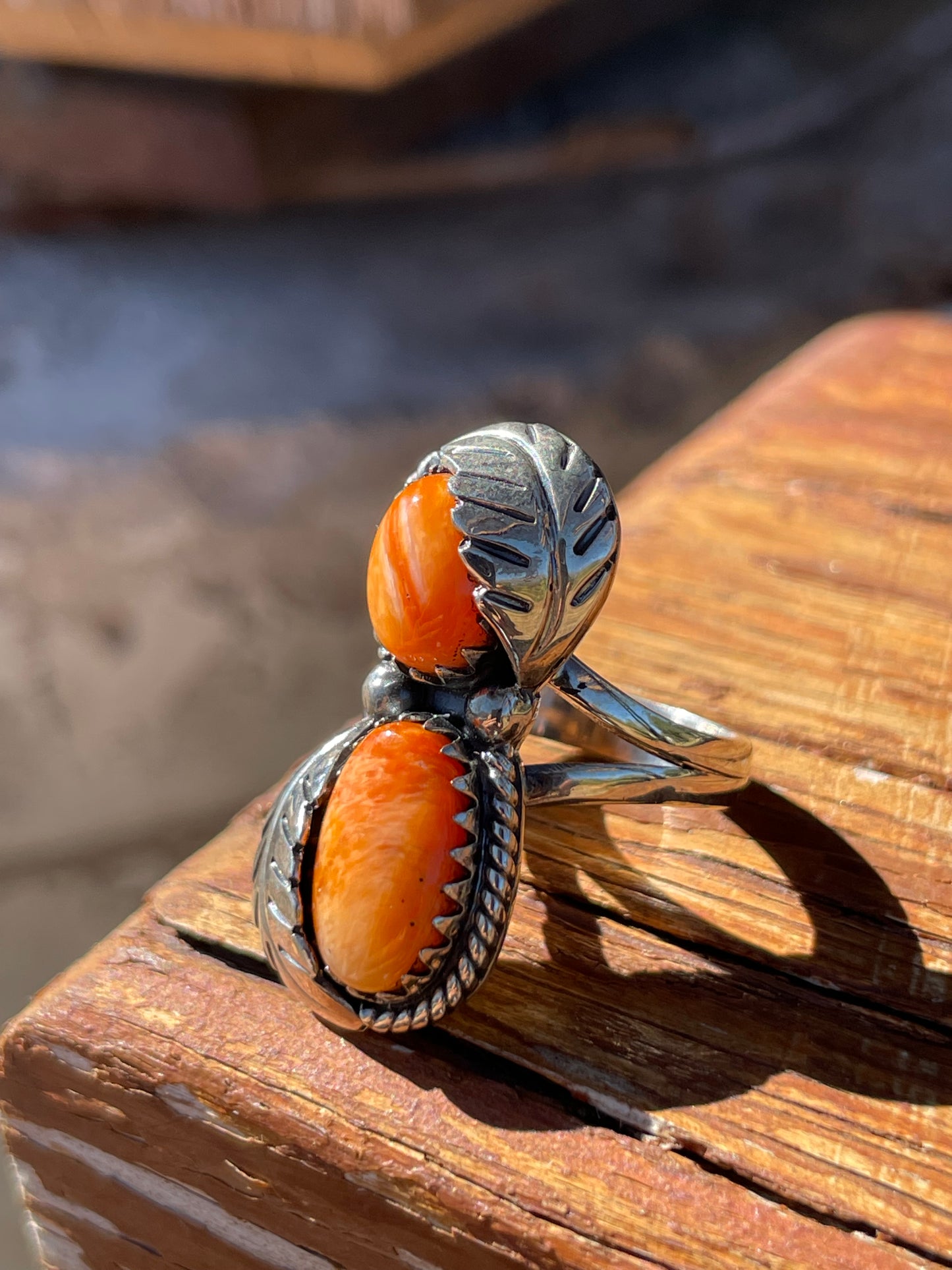 Spiny Oyster Feather Ring Size 6.5 | 925 Sterling Silver B933