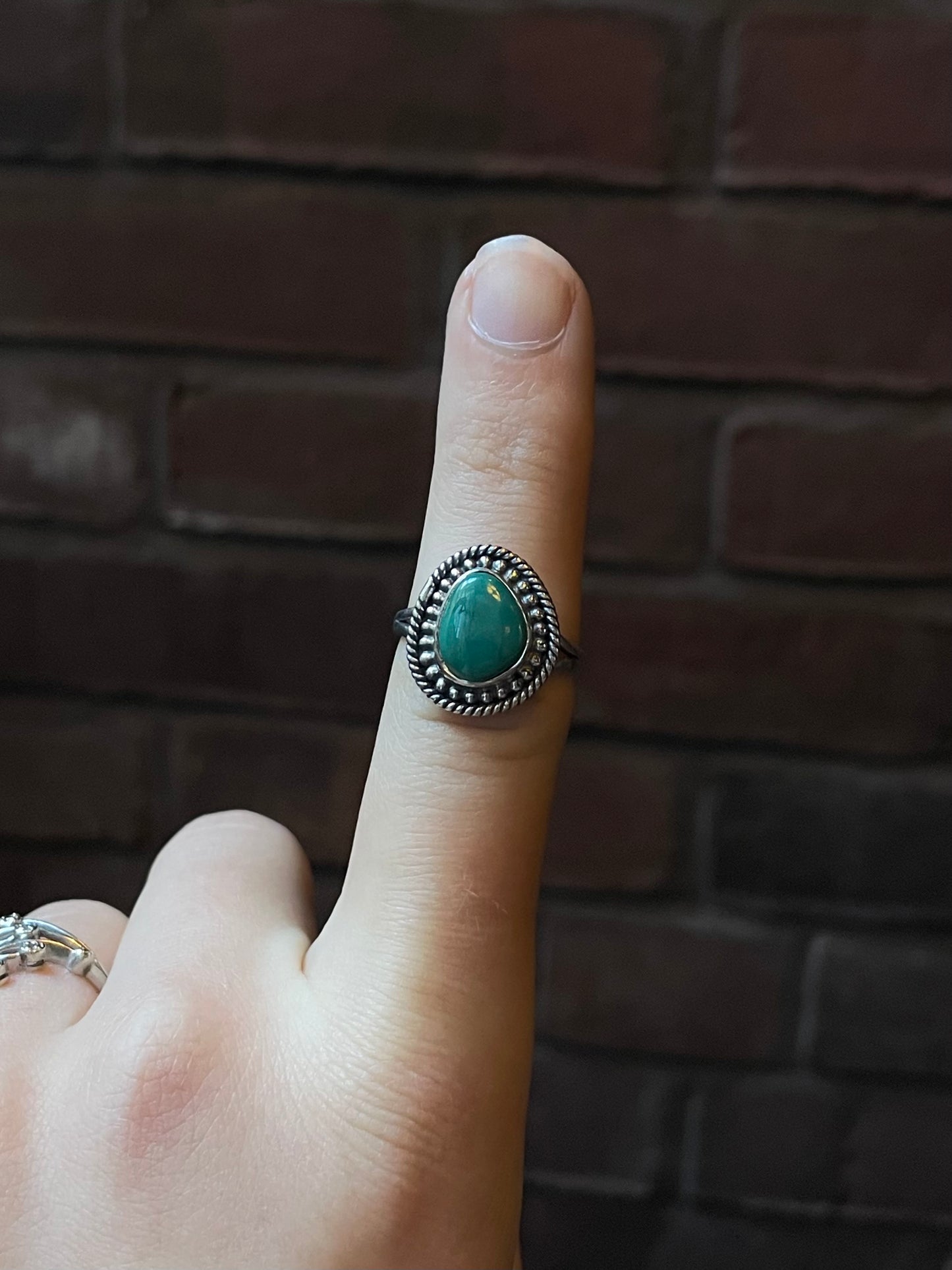 Turquoise Ring | 925 Sterling Silver Size 8 E433