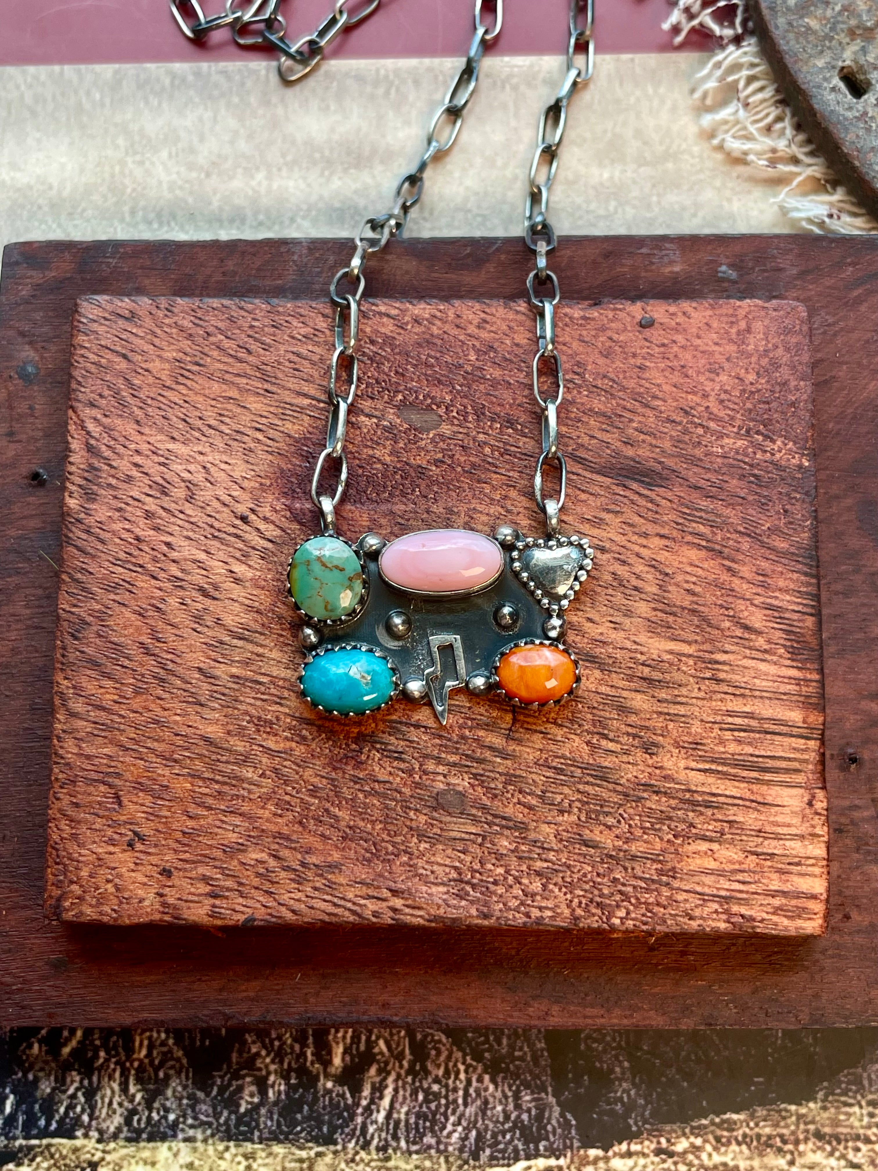 Multi-Stone Butterfly Necklace | 925 Sterling Silver D216