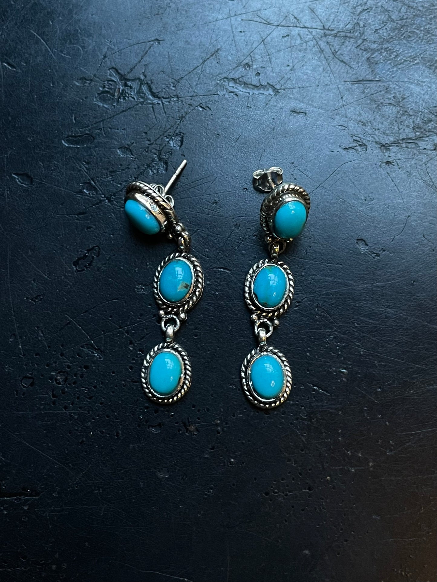 Kingman Turquoise Earrings | 925 Sterling Silver E394