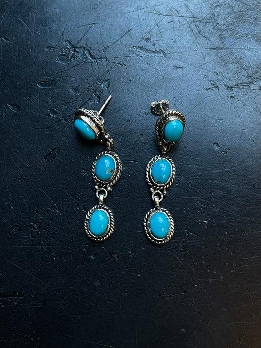 Kingman Turquoise Earrings | 925 Sterling Silver E394