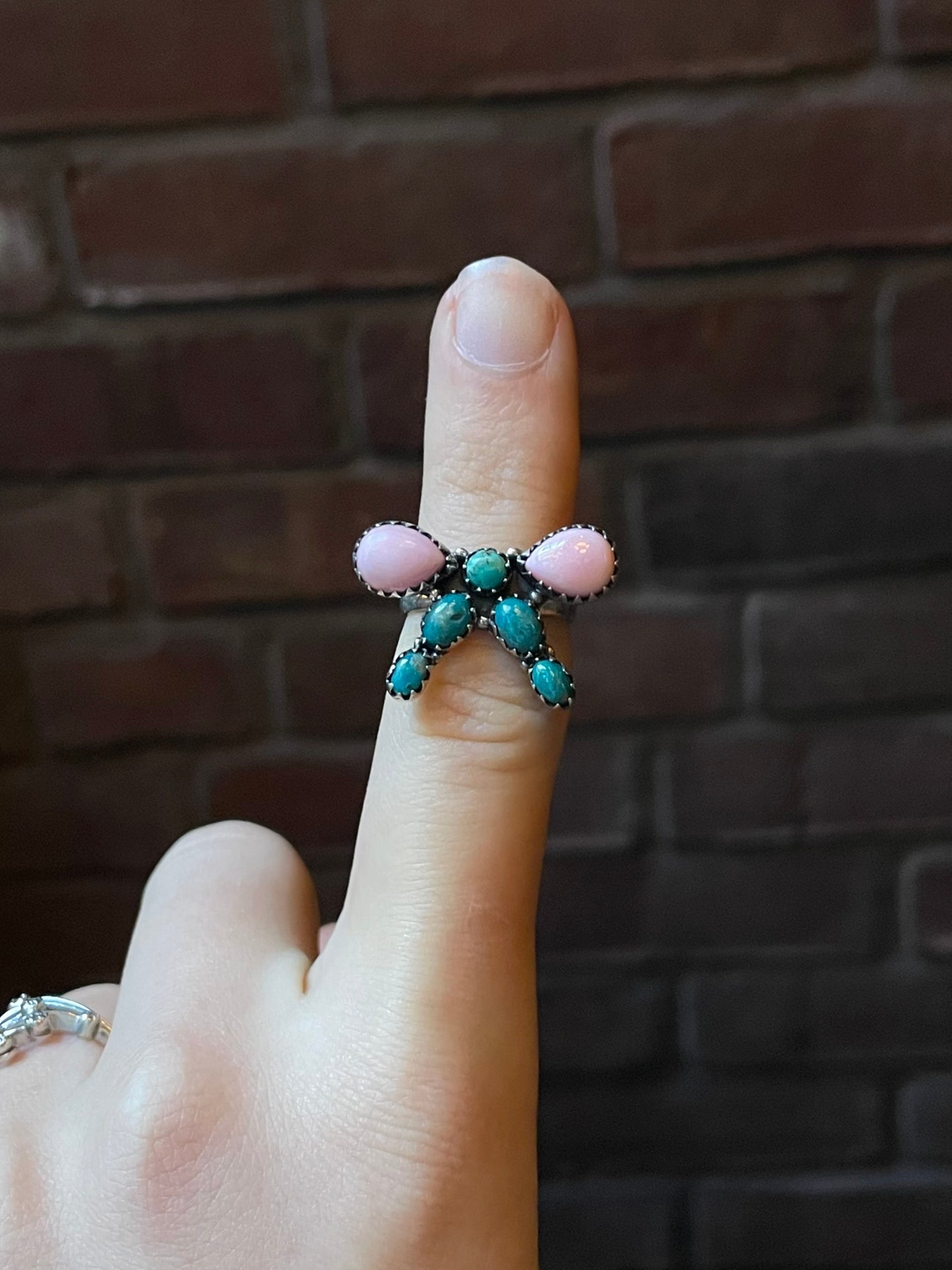 Pink Conch Bowtie Ring | Sterling Silver | Size 6 | A381