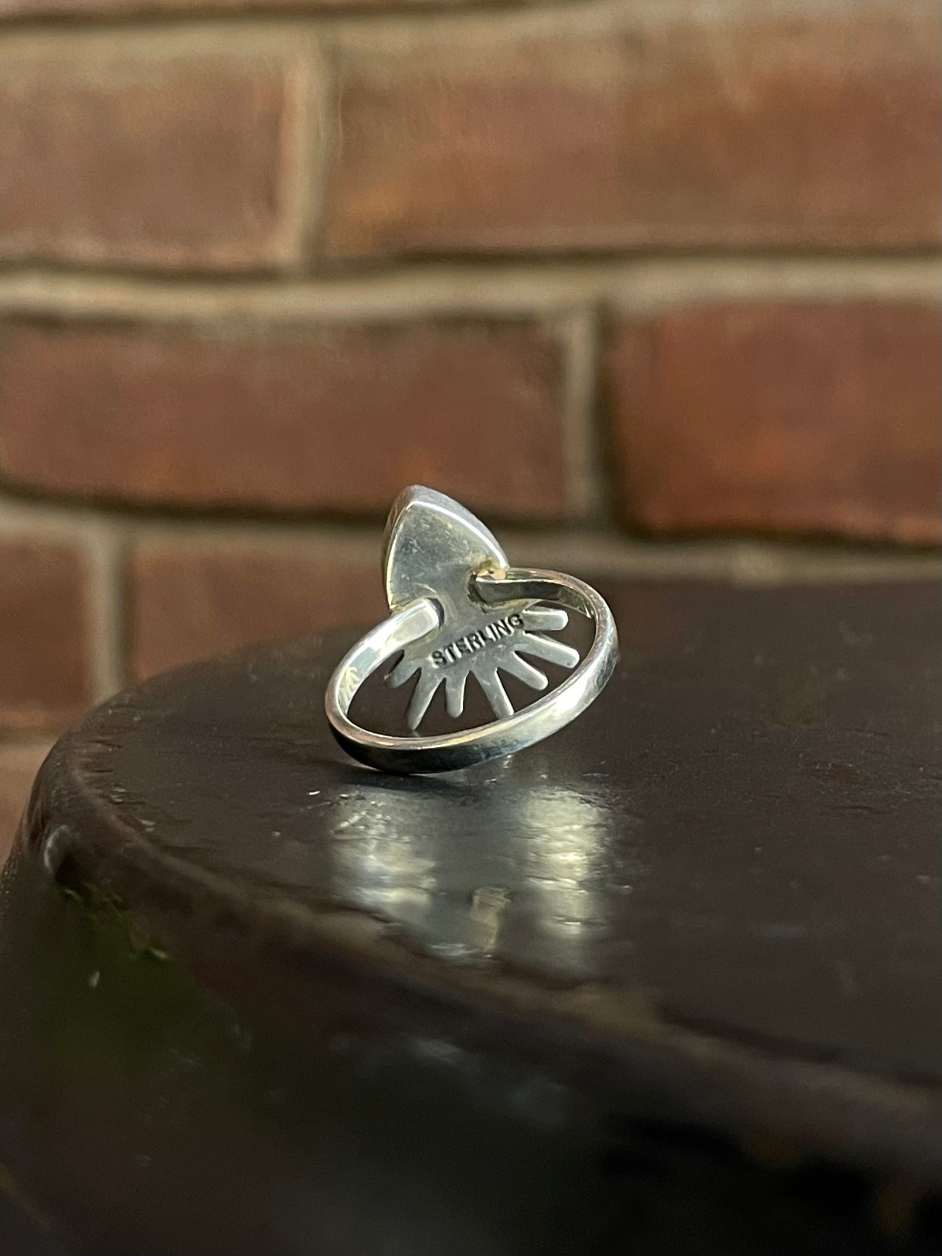 Black Onyx Sunburst Ring | 925 Sterling Silver Size 8 G572