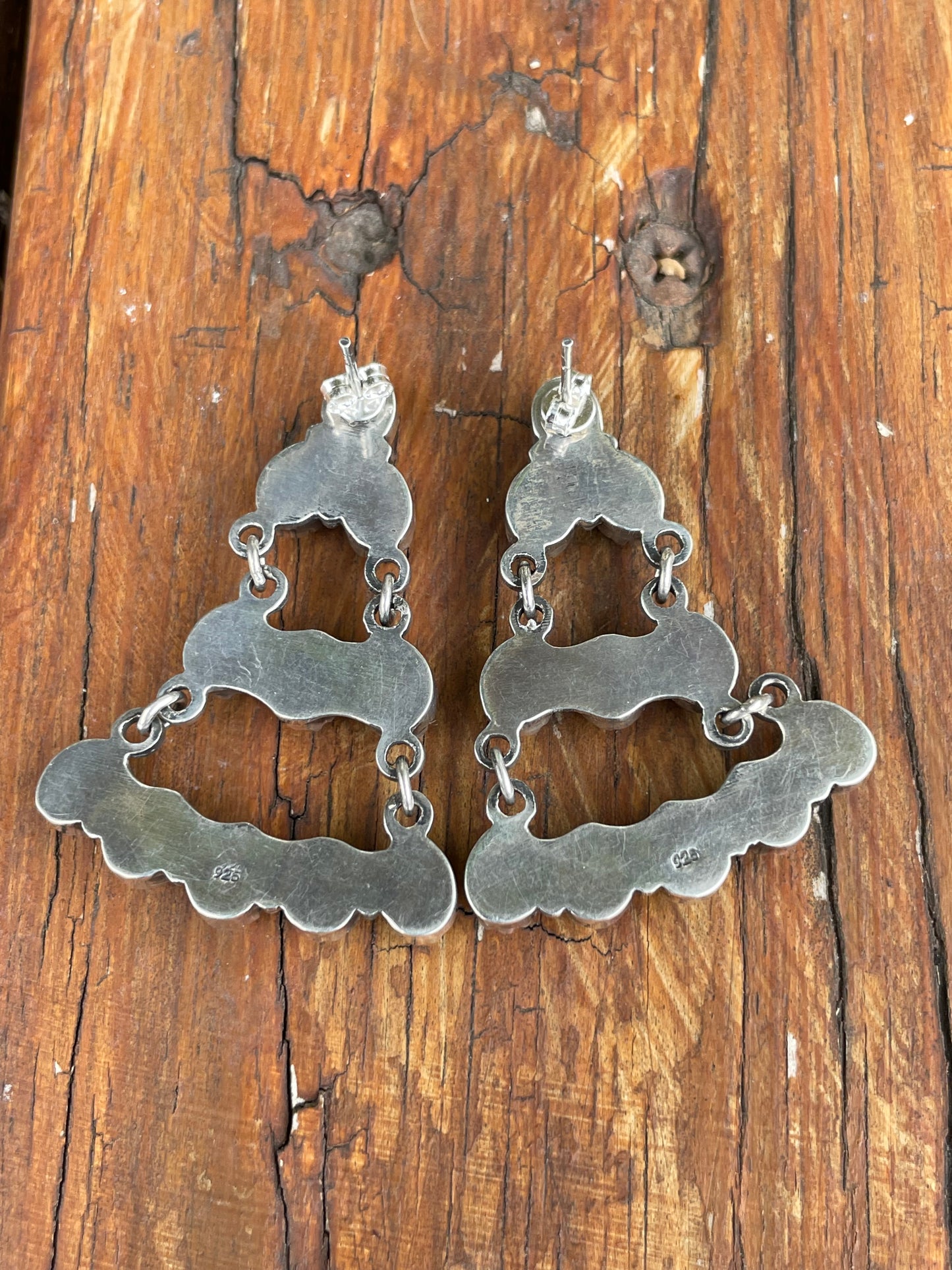 Kingman Turquoise Chandelier Stud Earrings | 925 Sterling Silver B971