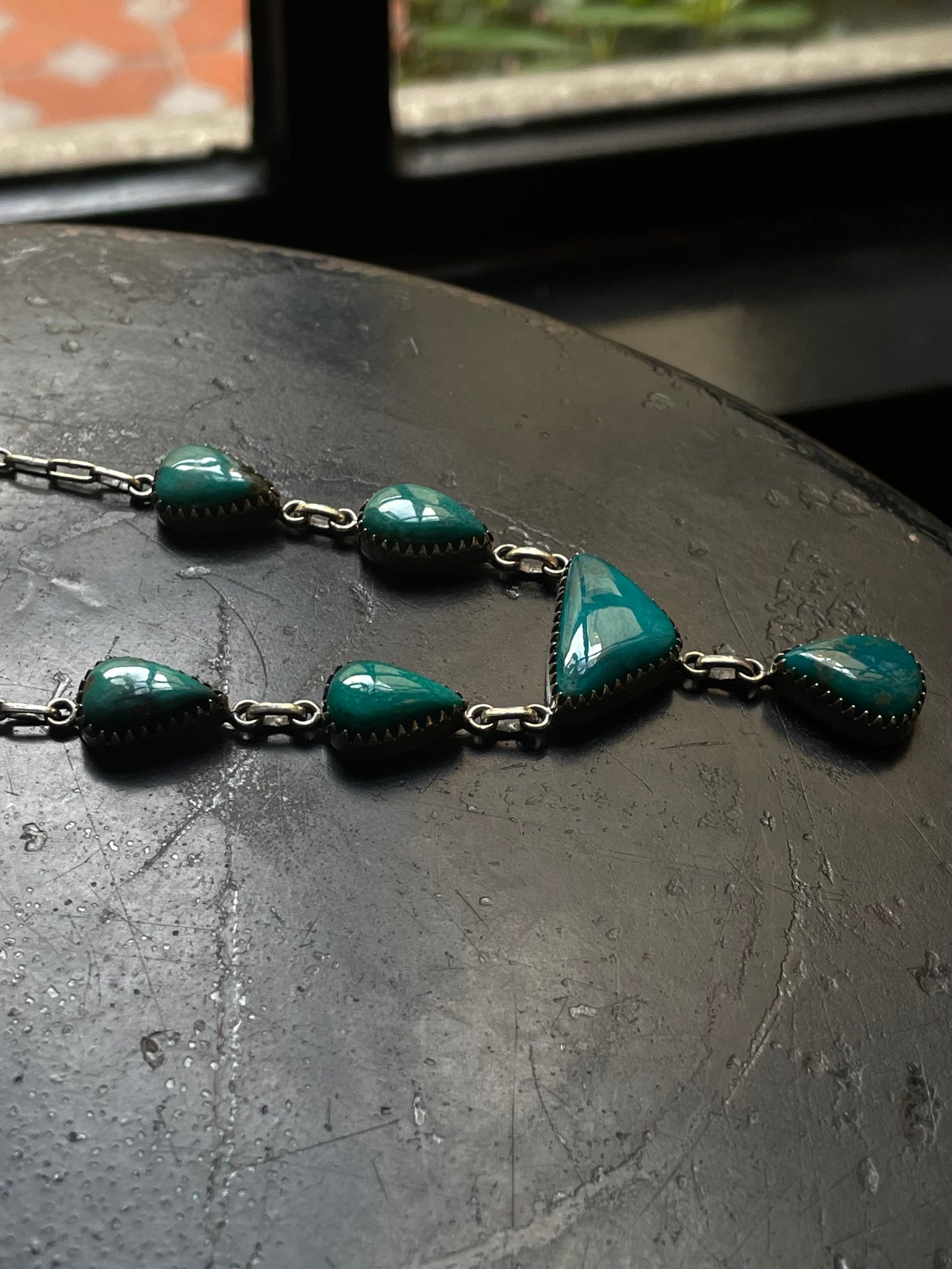 Kingman Turquoise Lariat Necklace | 925 Sterling Silver G409