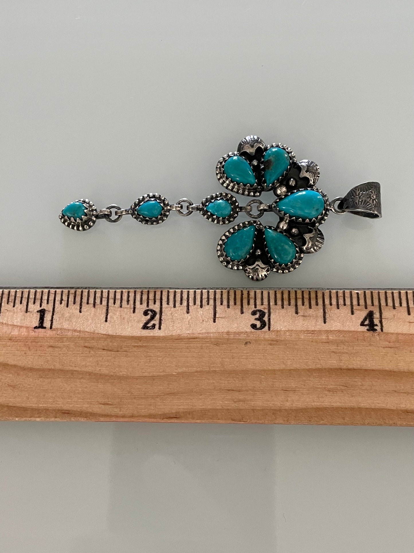 Kingman Turquoise Naja Dangle Pendant | Sterling Silver G463