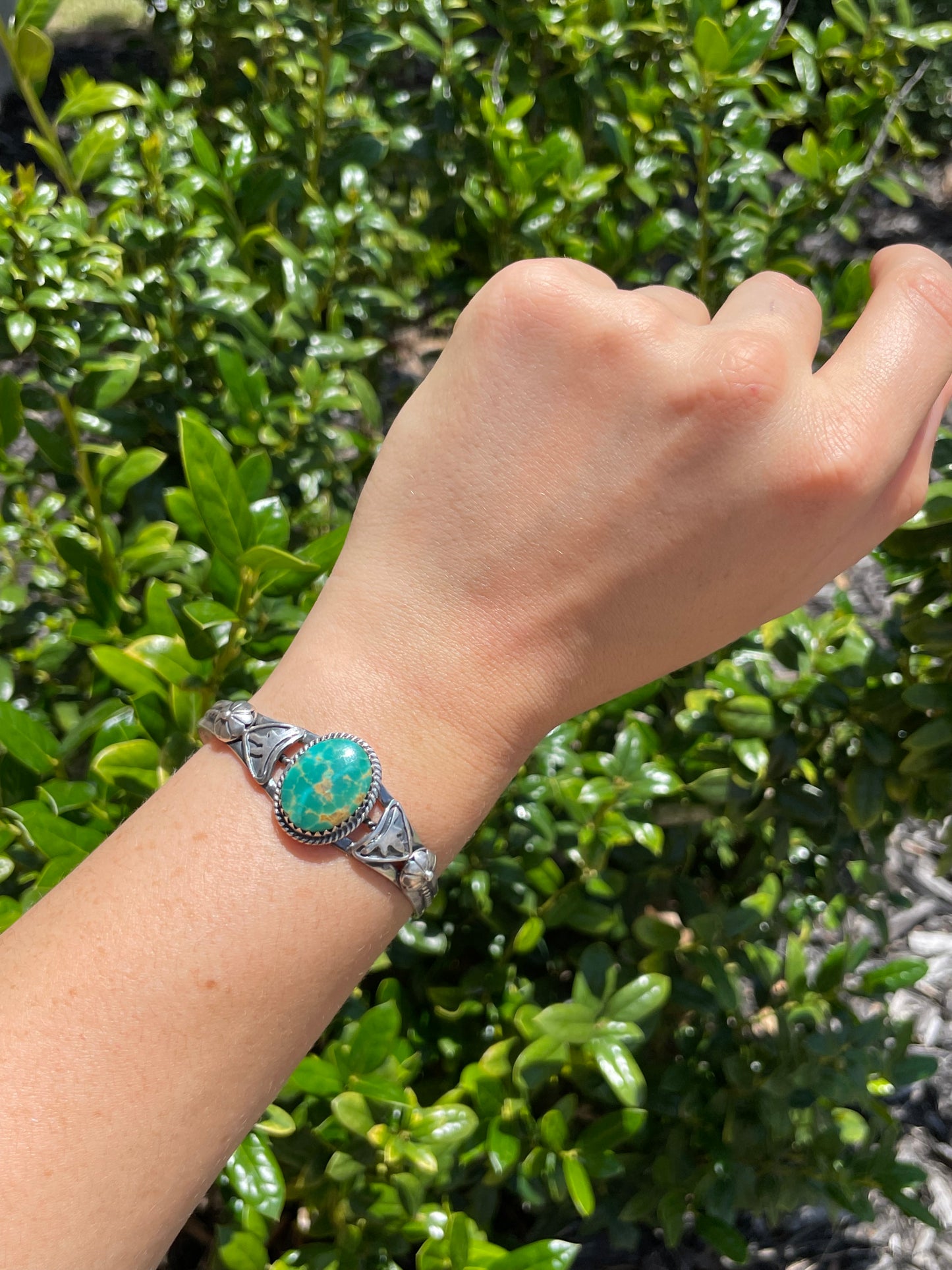 Kingman Turquoise Cuff Bracelet | 925 Sterling Silver D148