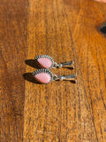 Pink Conch Squash Blossom Stud Earrings | 925 Sterling Silver C842