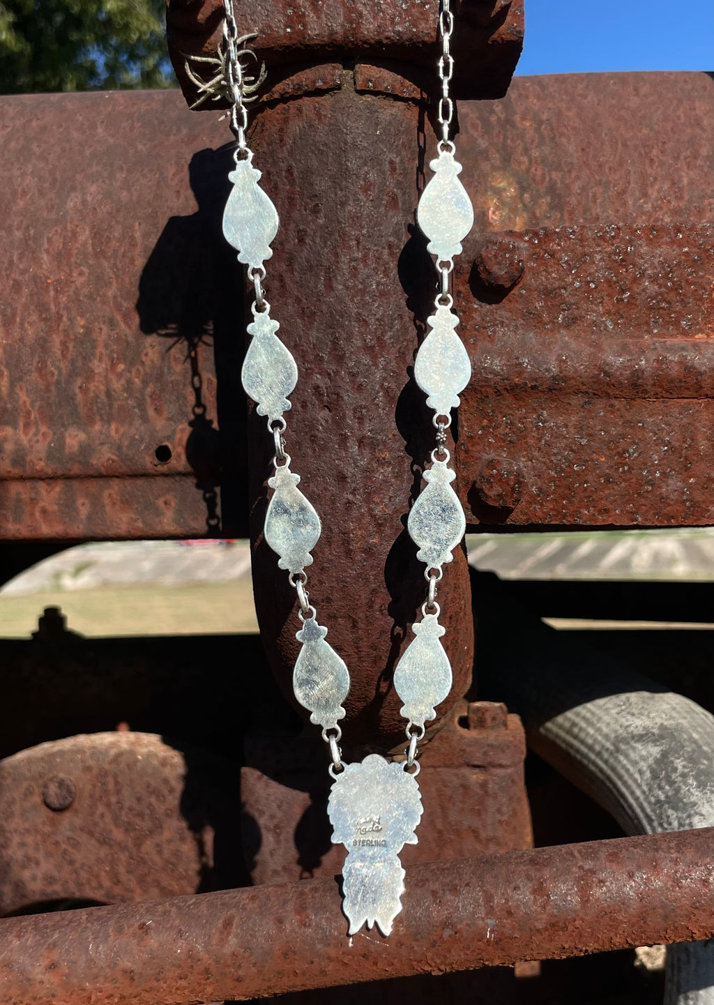 Orange Spiny Oyster Lariat Necklace | Floral Drop with Butterfly | 925 Sterling Silver E595