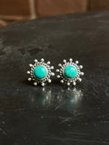 Kingman Turquoise Stud Earrings | 925 Sterling Silver E819