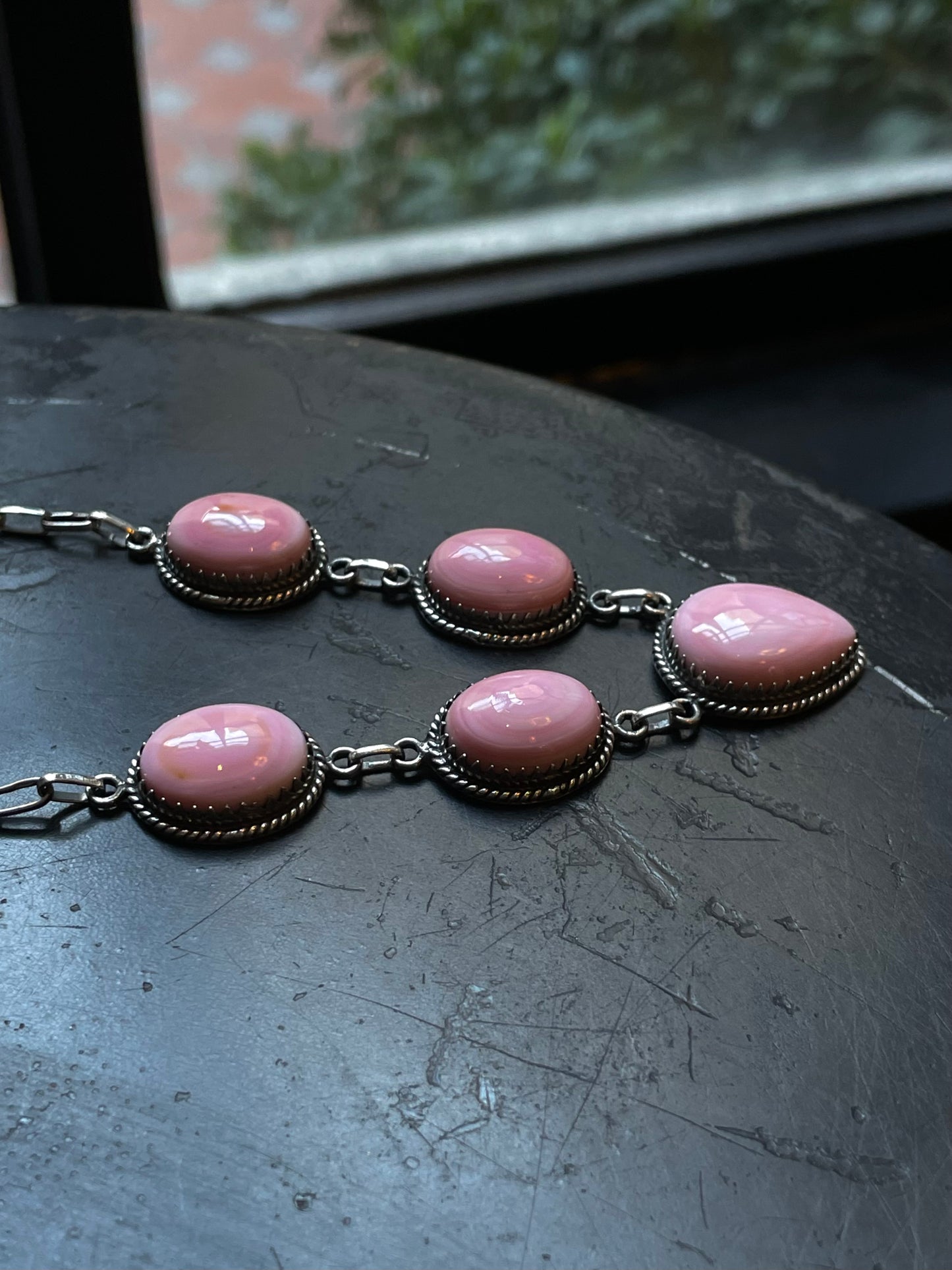 Pink Conch Lariat Necklace | 925 Sterling Silver E344