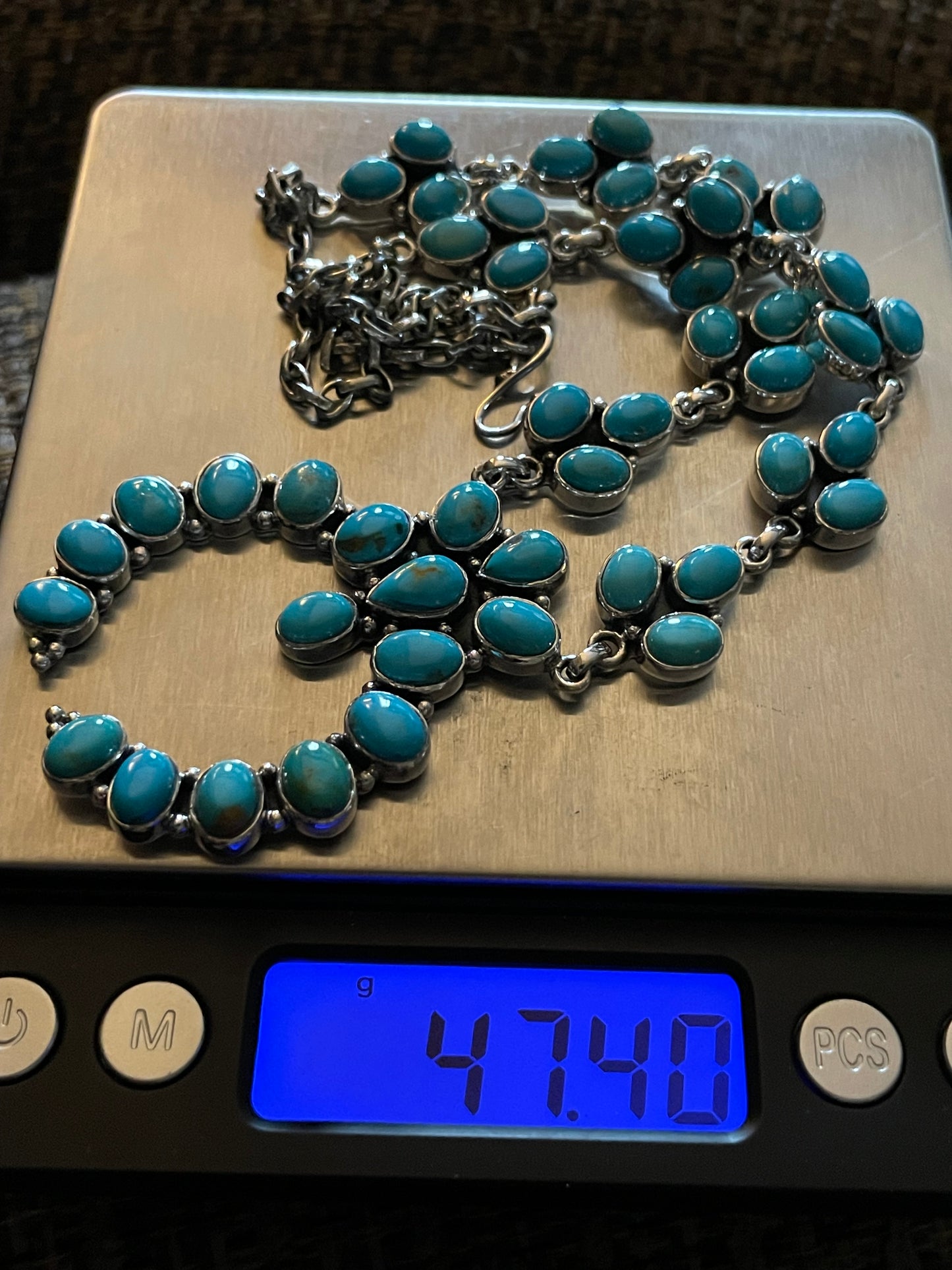 Kingman Turquoise Naja Necklace | Sterling Silver 925 B878
