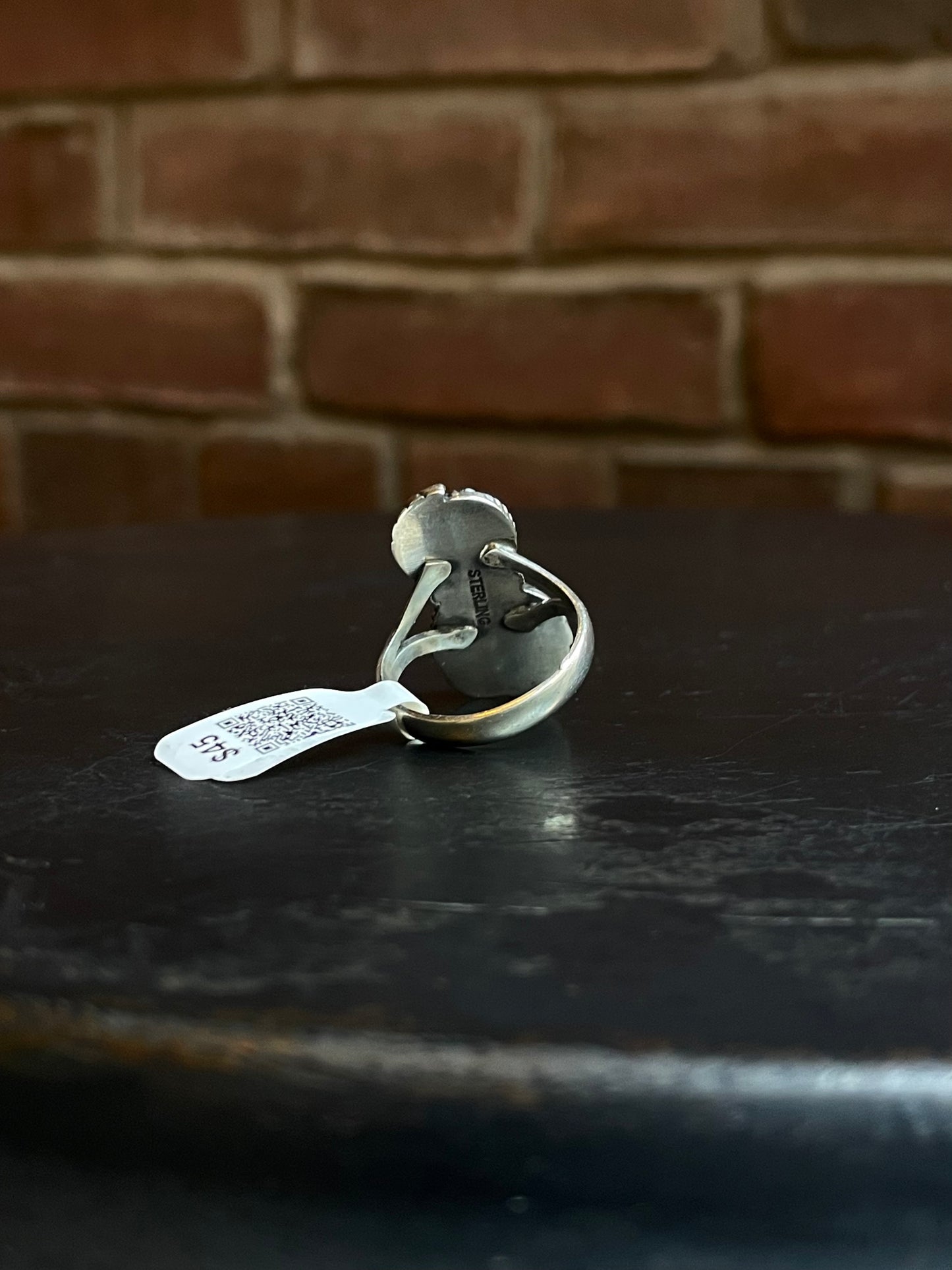 Dual Leaf Pink Conch Ring | Sterling Silver | Size 9 | A242