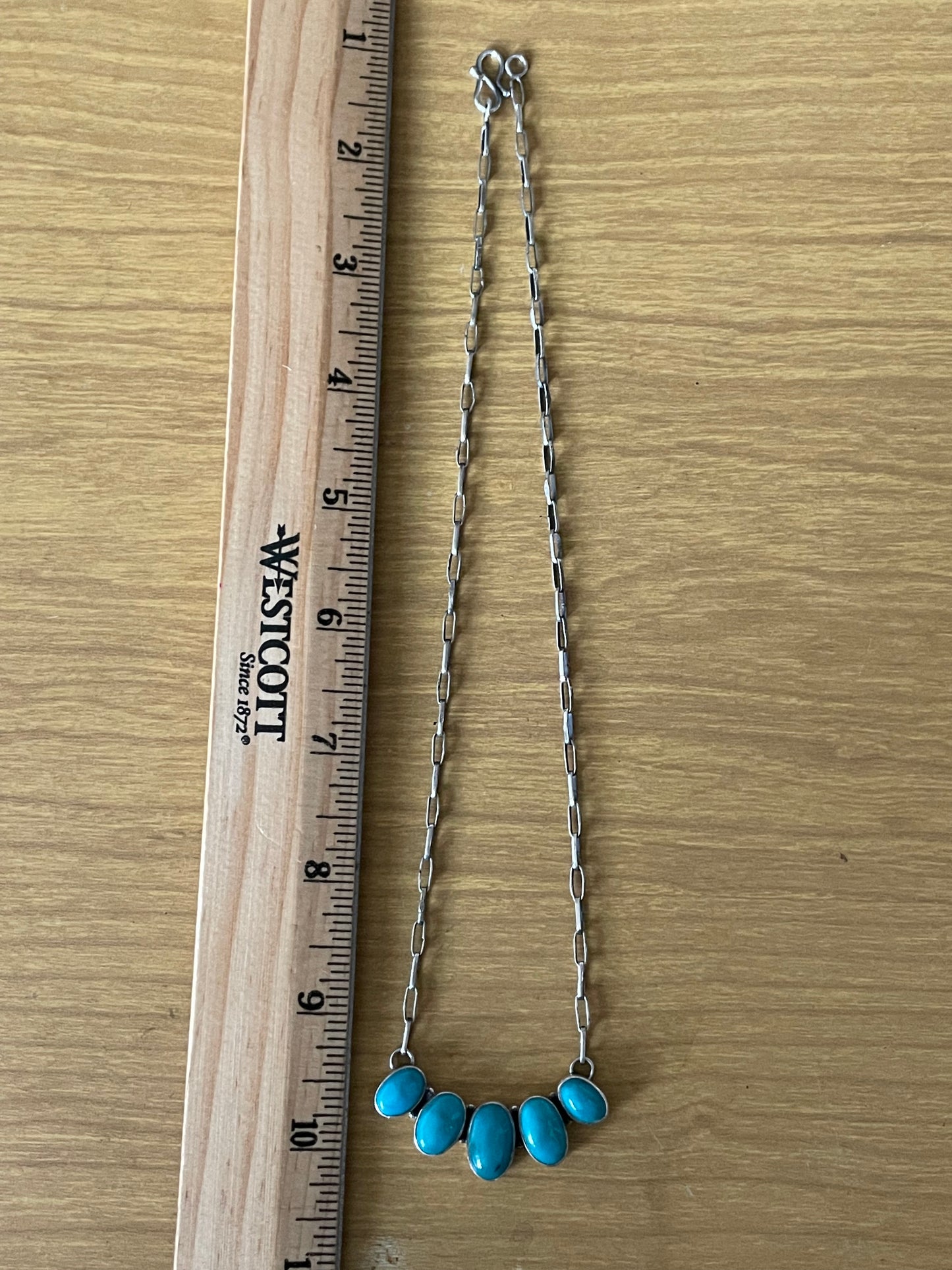 Kingman Turquoise Bar Necklace | 925 Sterling Silver E618