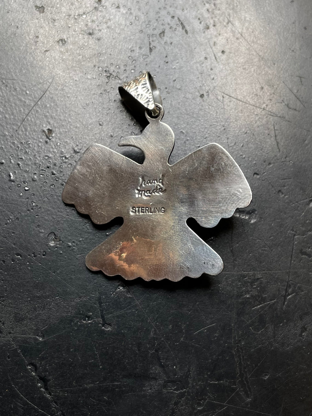 Pink Conch Thunderbird Pendant | 925 Sterling Silver E958