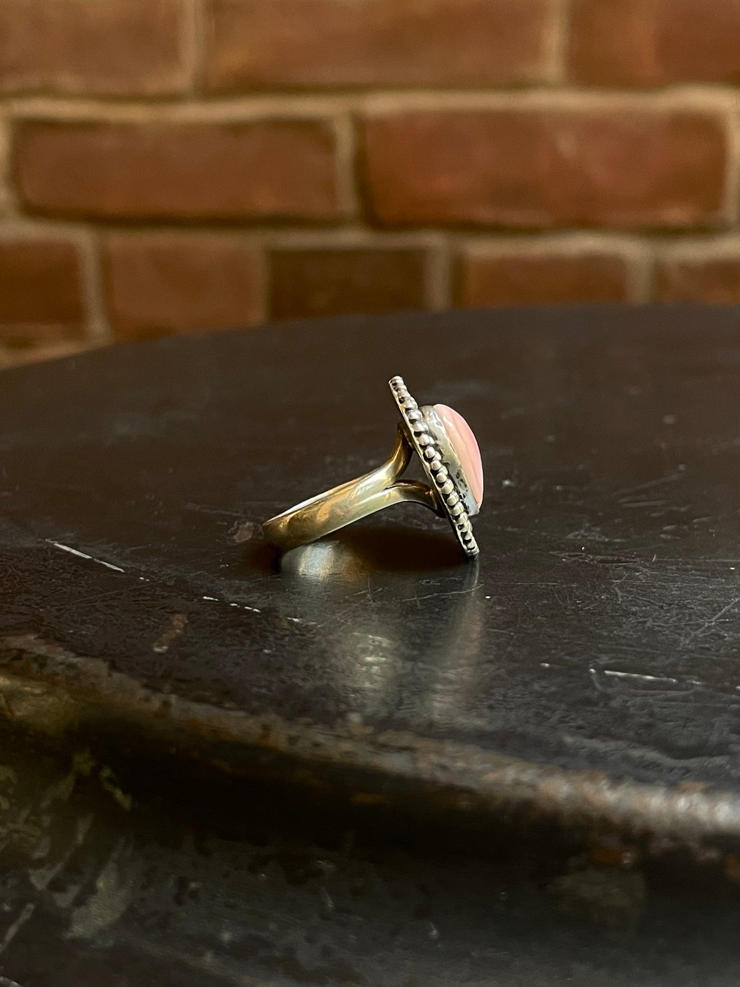 Pink Conch Heart Ring Size 6 | Sterling Silver E898