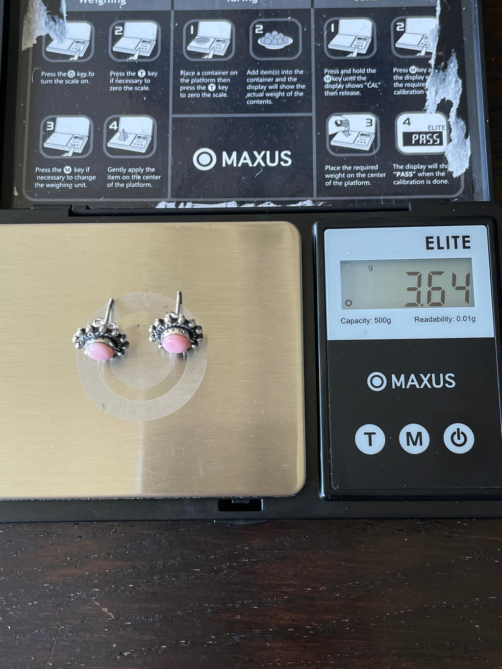 Pink Conch Stud Earrings | 925 Sterling Silver E796
