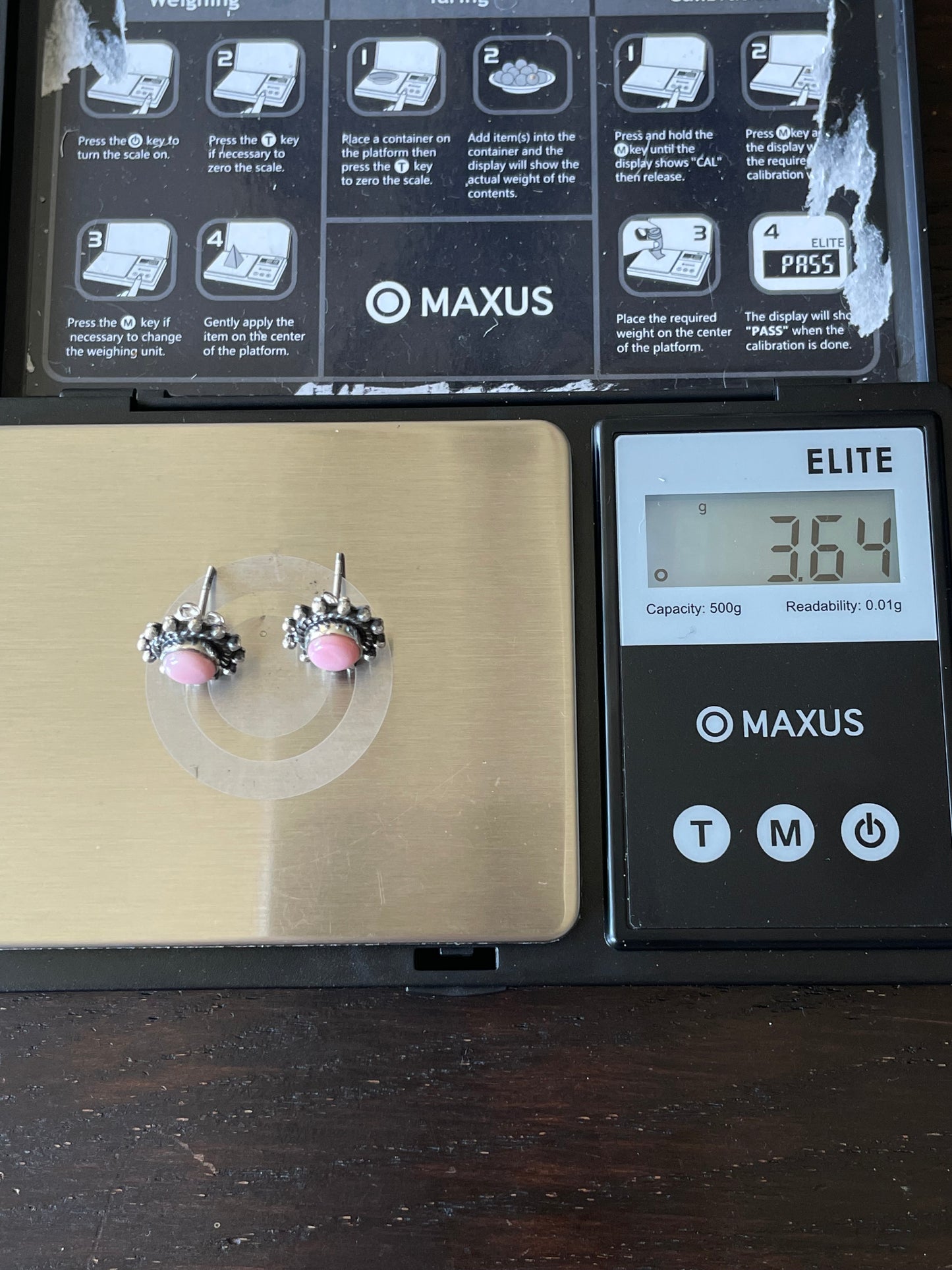 Pink Conch Stud Earrings | 925 Sterling Silver E796