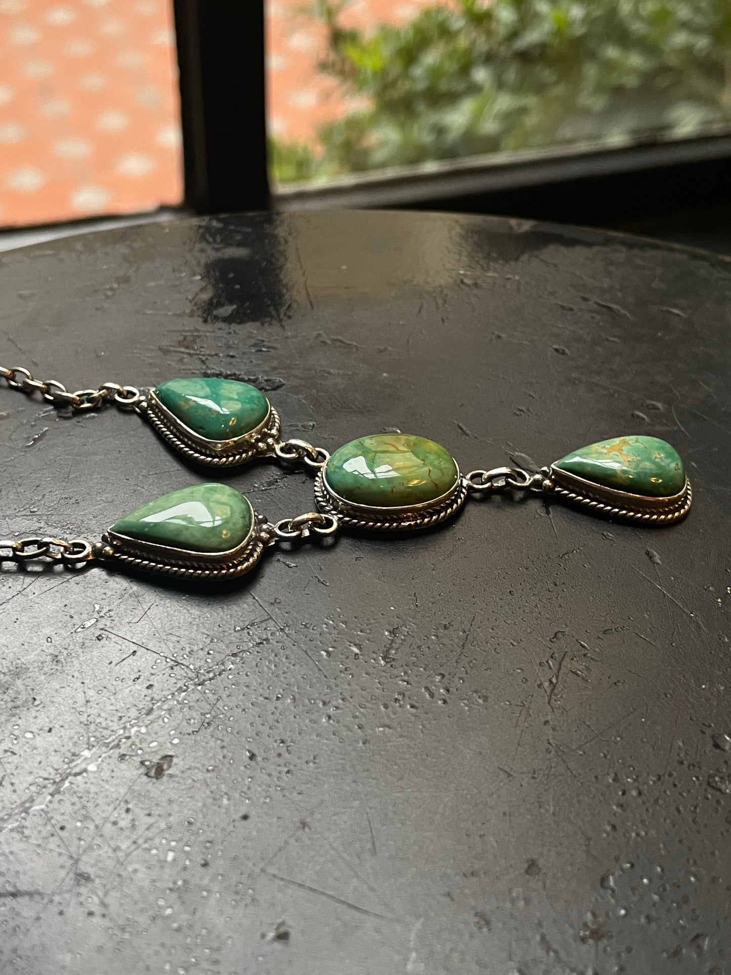 Kingman Turquoise Lariat Necklace | 925 Sterling Silver C495