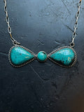 Kingman Turquoise Bar Necklace | Bow Style Center | 925 Silver E624