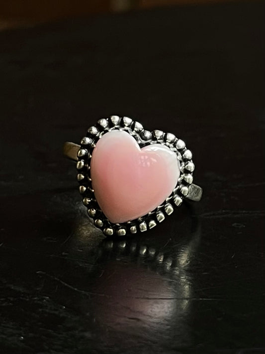 Pink Conch Ring Size 9 | 925 Sterling Silver E760