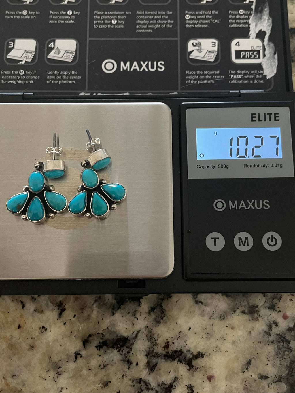 Kingman Turquoise Drop Earrings | 925 Sterling Silver E412