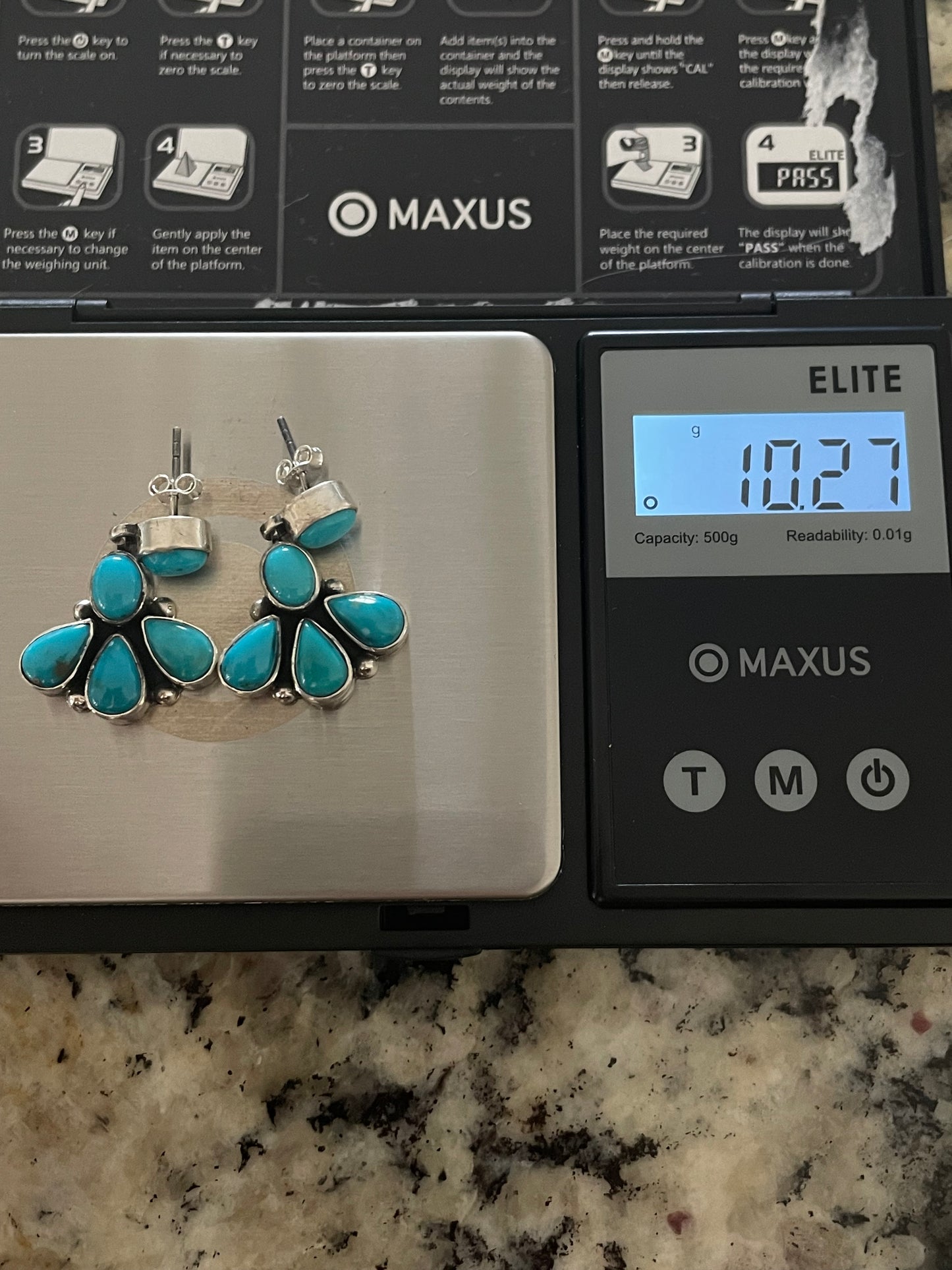 Kingman Turquoise Drop Earrings | 925 Sterling Silver E412