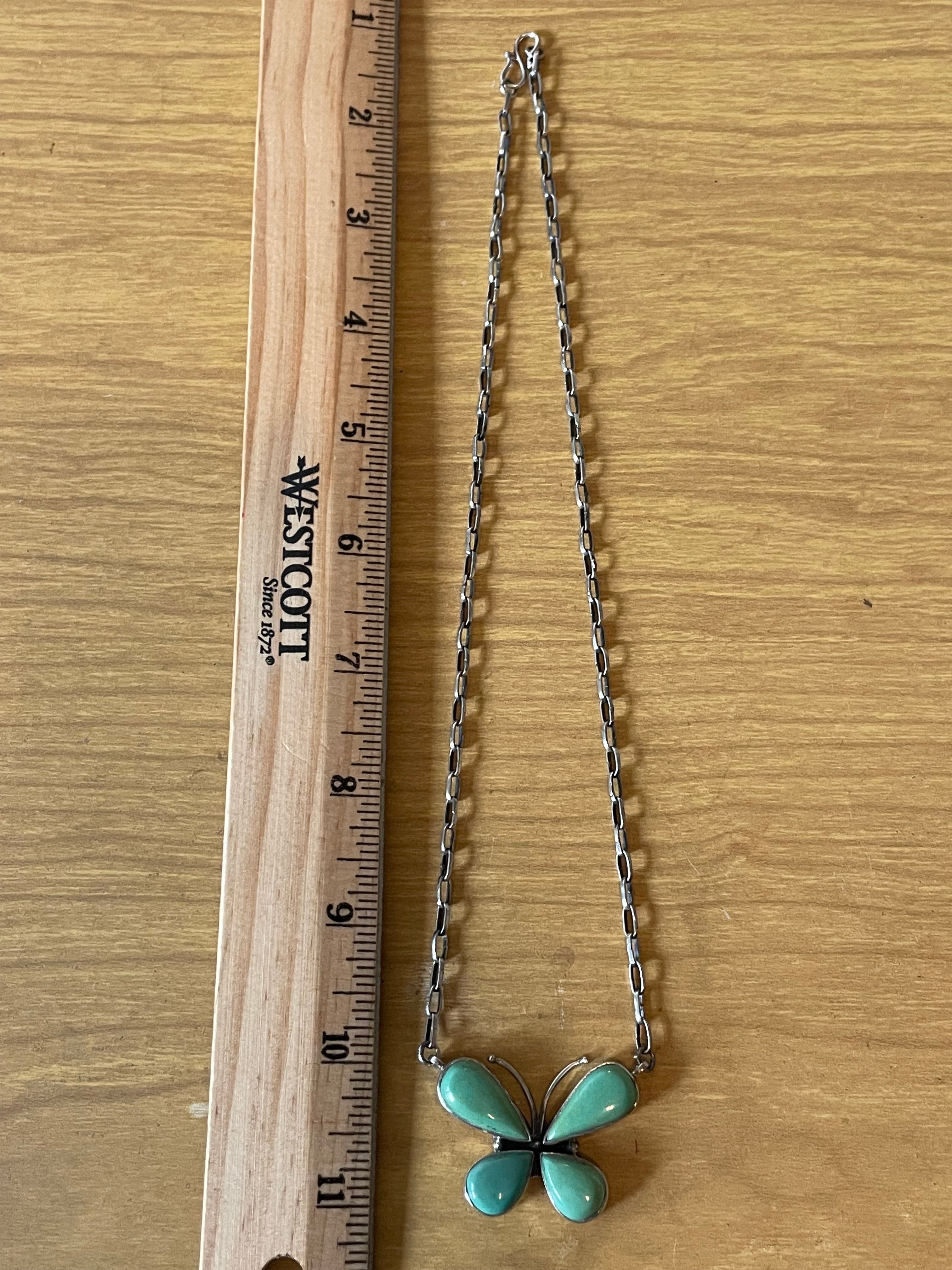 Turquoise Butterfly Necklace | 925 Sterling Silver G601