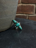 Turquoise Triple Stone Ring | 925 Sterling Silver | Size 8 C328