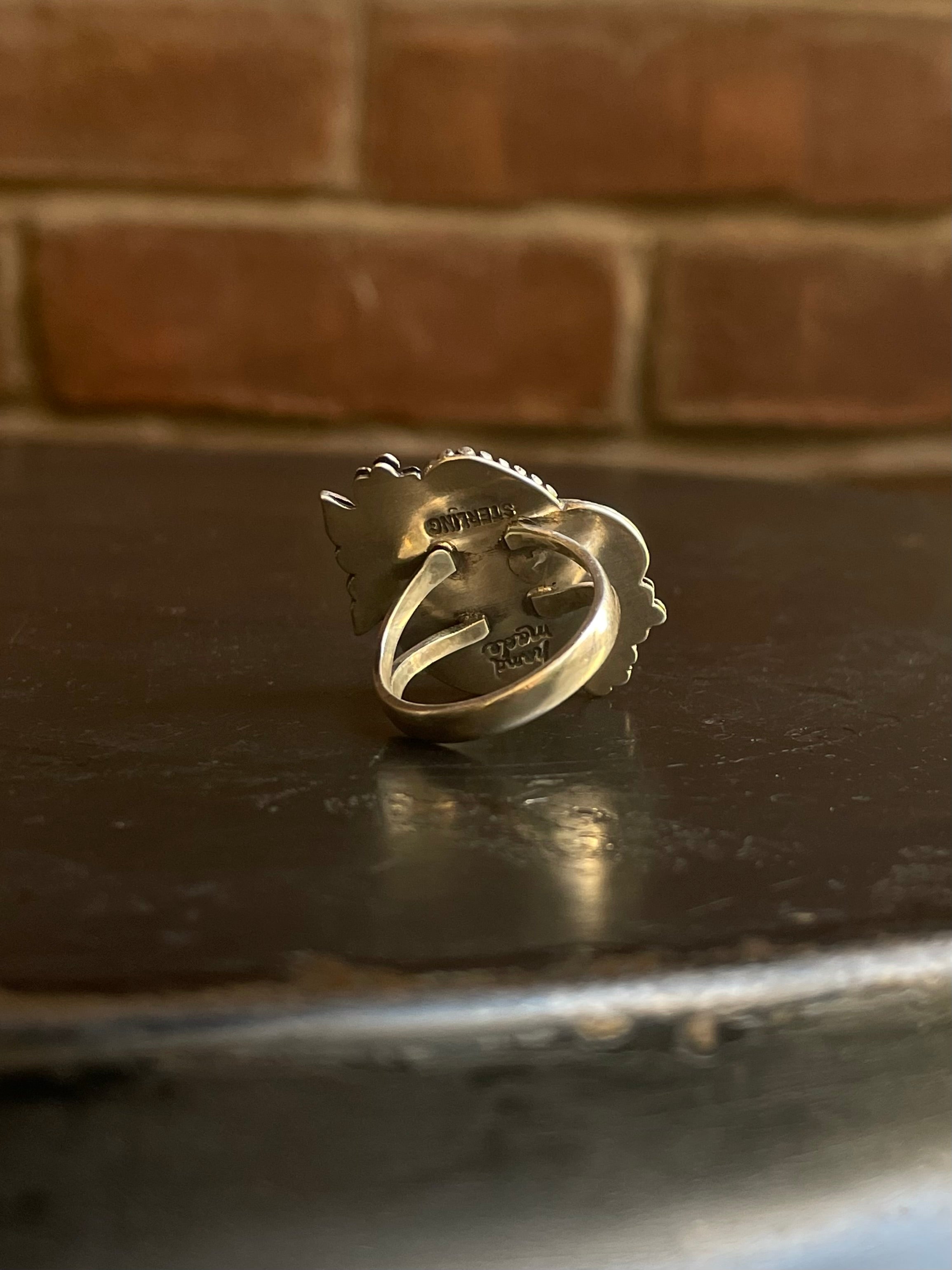 Pink Conch Floral Ring Size 8 | 925 Sterling Silver G102
