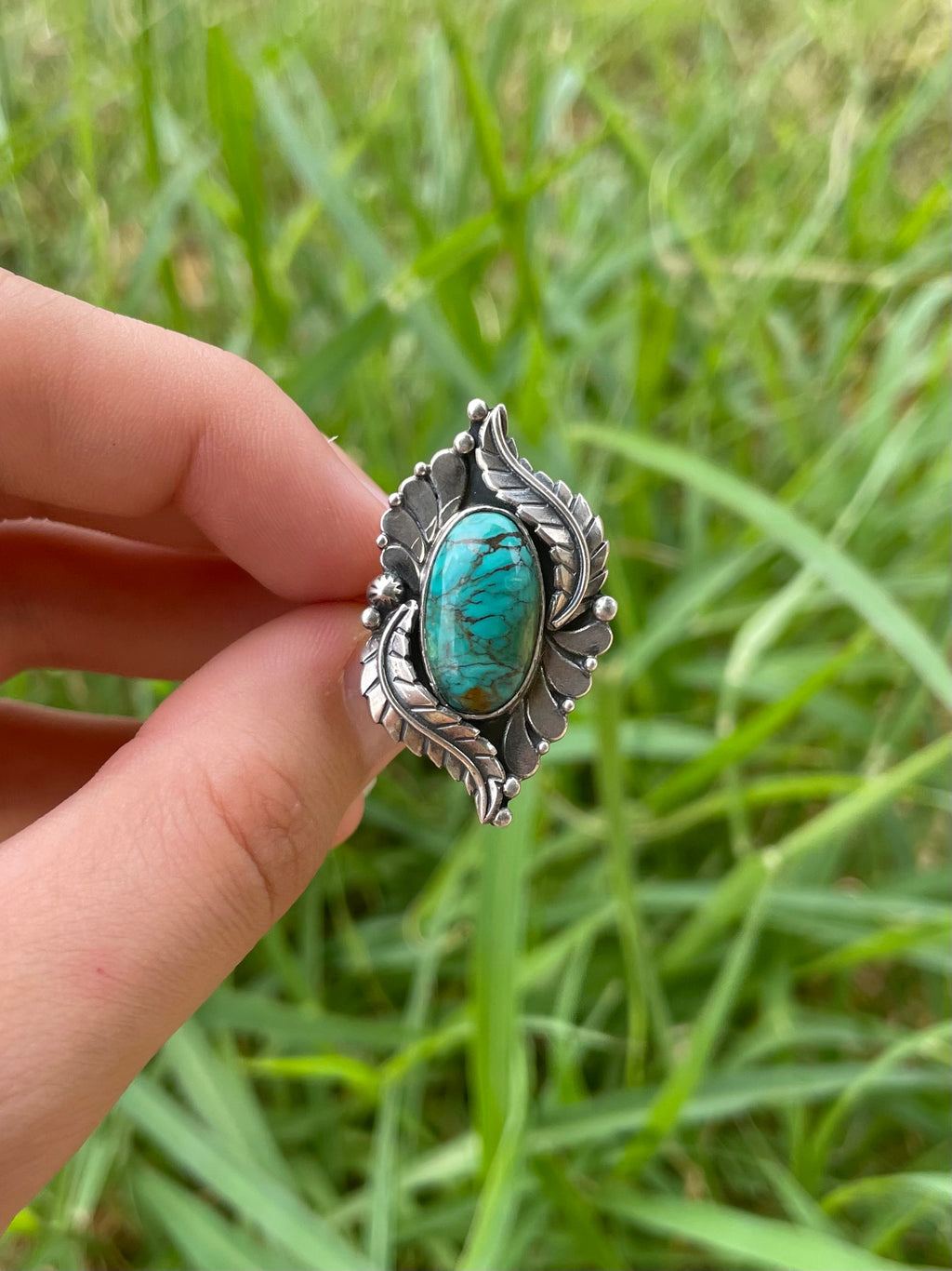 Turquoise Ring Size 8.25 | 925 Sterling Silver G776