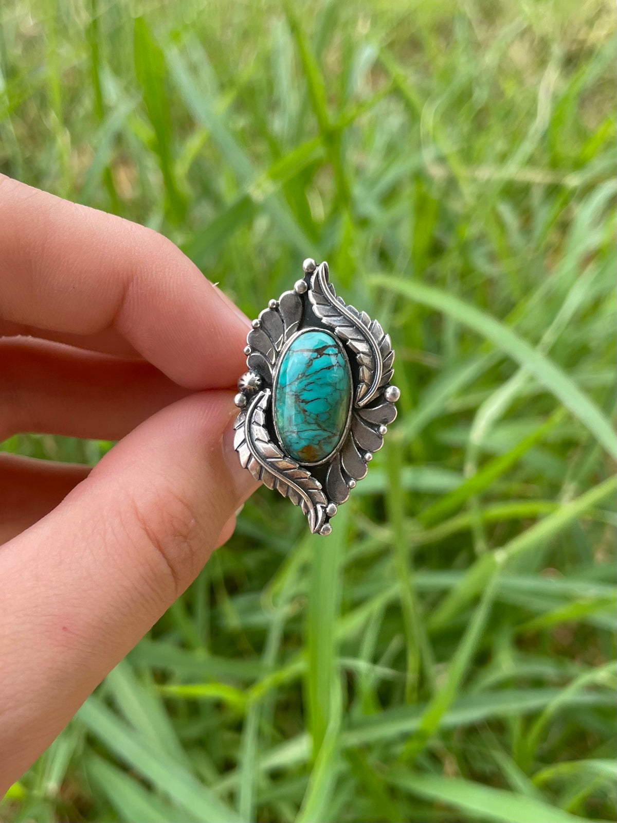 Turquoise Ring Size 8.25 | 925 Sterling Silver G776