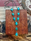Kingman Turquoise Lariat Necklace | 925 Sterling Silver D226