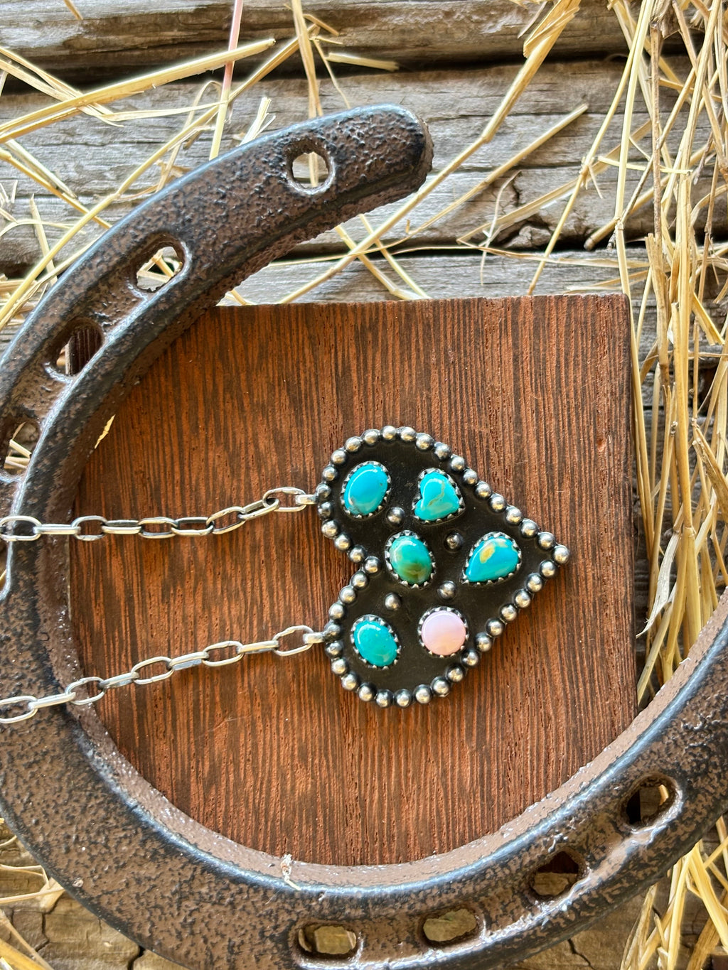 Turquoise Multistone Heart Necklace | 925 Sterling Silver Z33