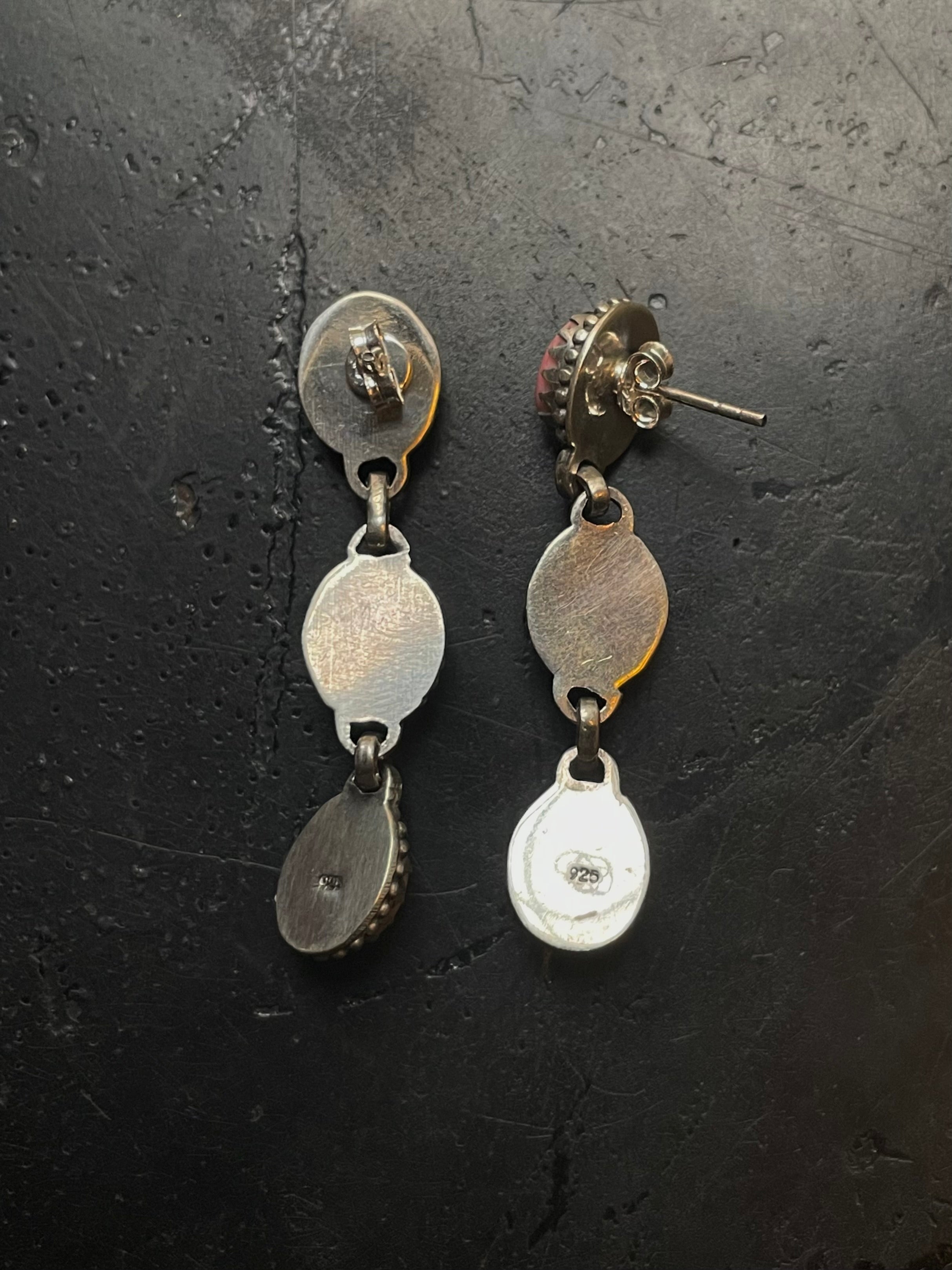 Pink Conch Drop Stud Earrings | 925 Sterling Silver G187