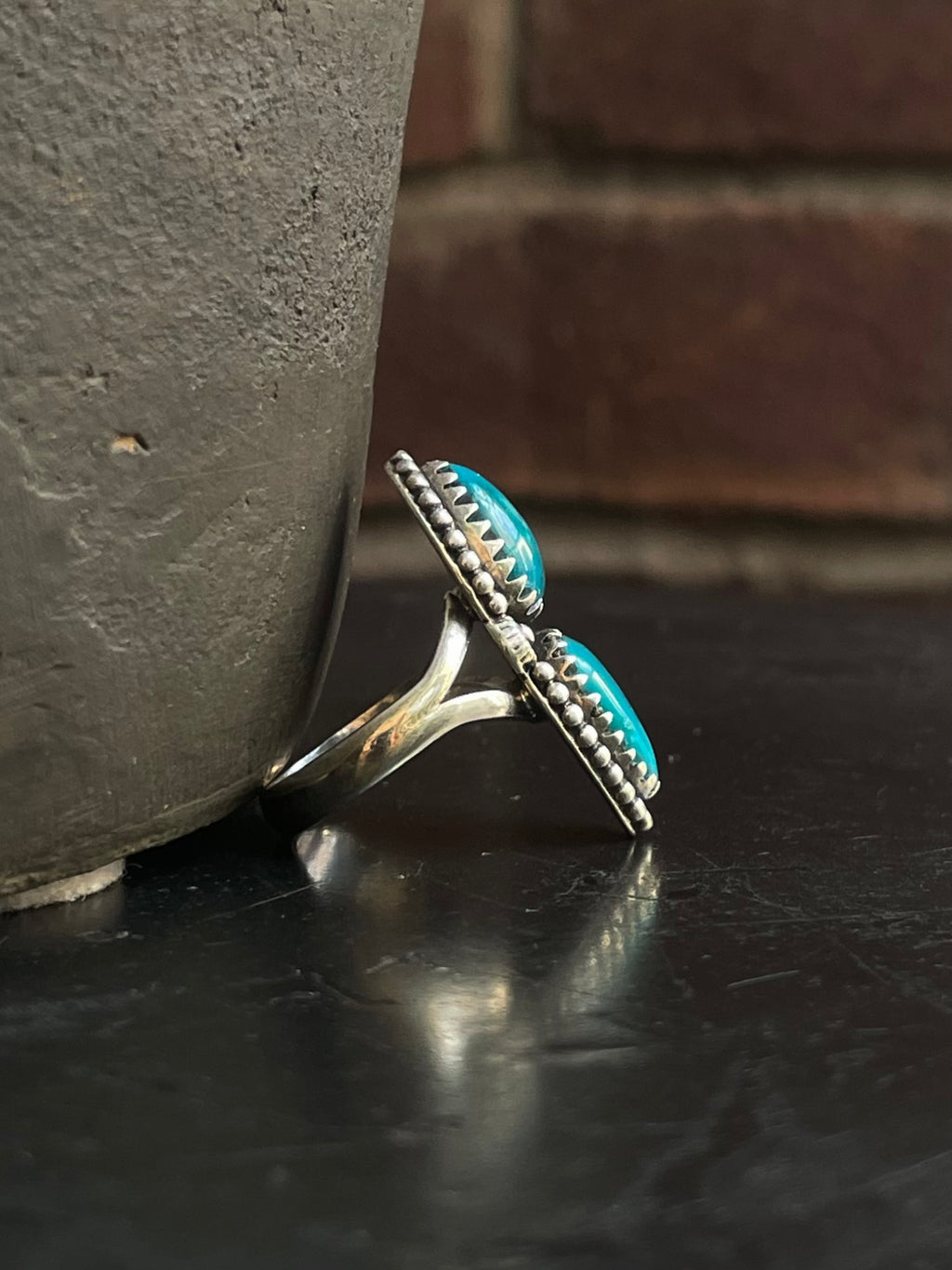 Kingman Turquoise Tear Drop Ring Size 7 | 925 Sterling Silver G585