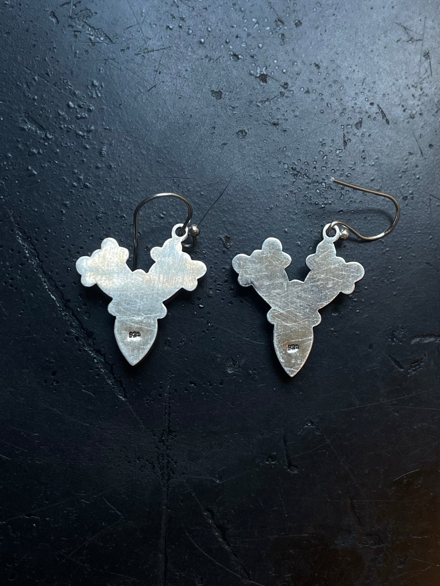 Turquoise Italian Coral Cactus Hook Earrings | Sterling Silver E652