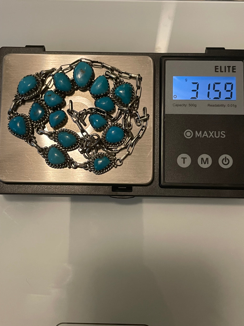 Kingman Turquoise Naja Necklace | 925 Sterling Silver G397