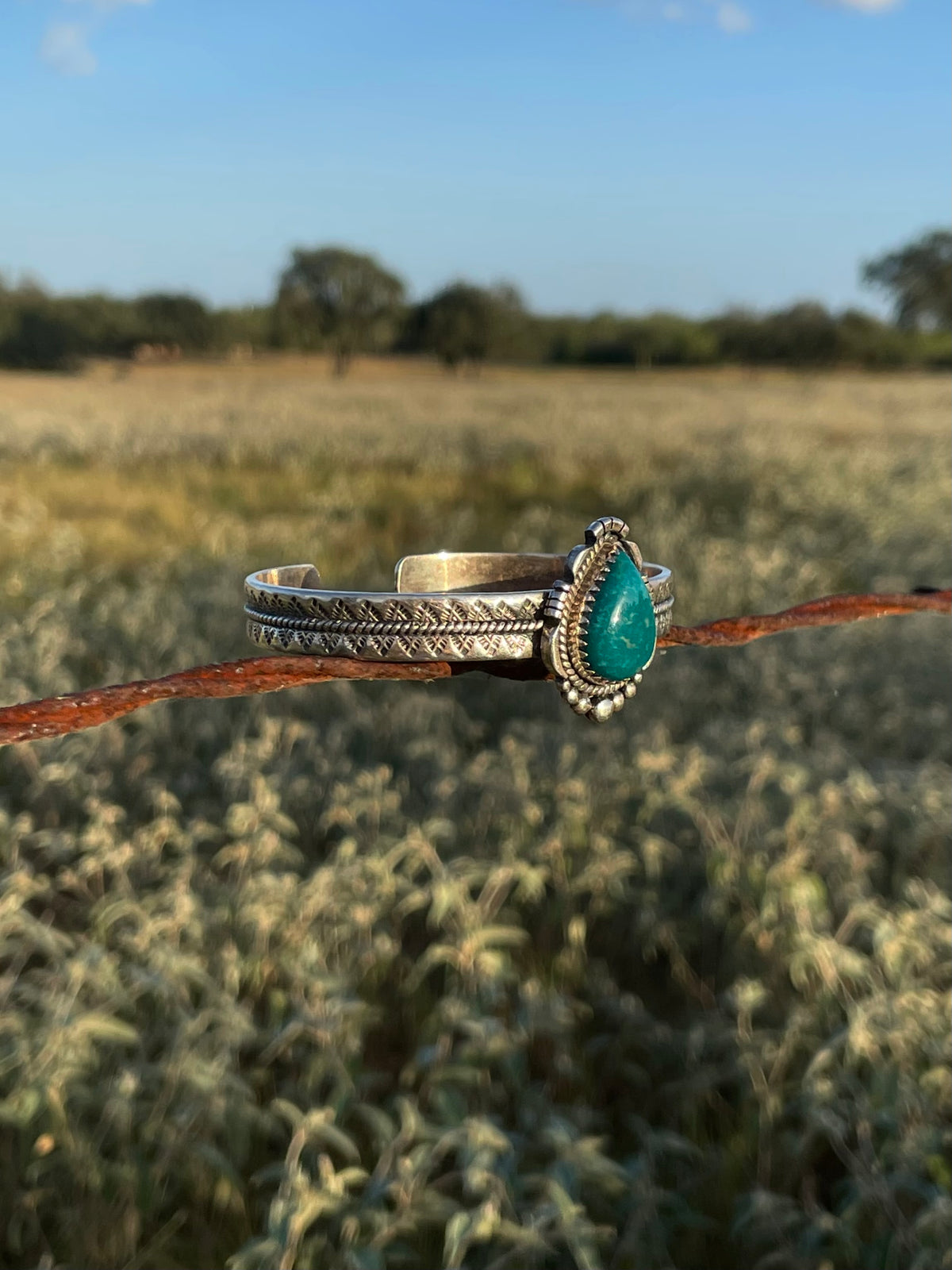 Turquoise Teardrop Cuff Bracelet | 925 Sterling Silver G741
